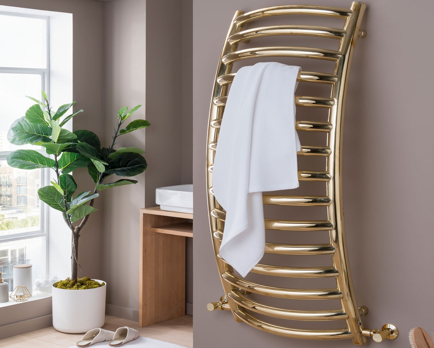 Contemporary Flexx Towel Rail Electric Only - Chrome 1240x540