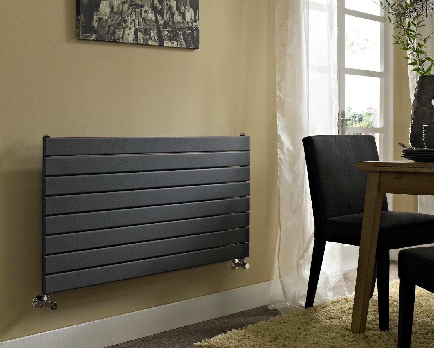 Designer Radiators Fly Line Dp Horizontal Heating Only - White 452x1200