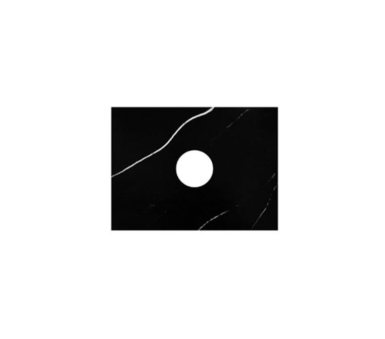 Purity 606x463mm Solid Surface Worktop Black Marble