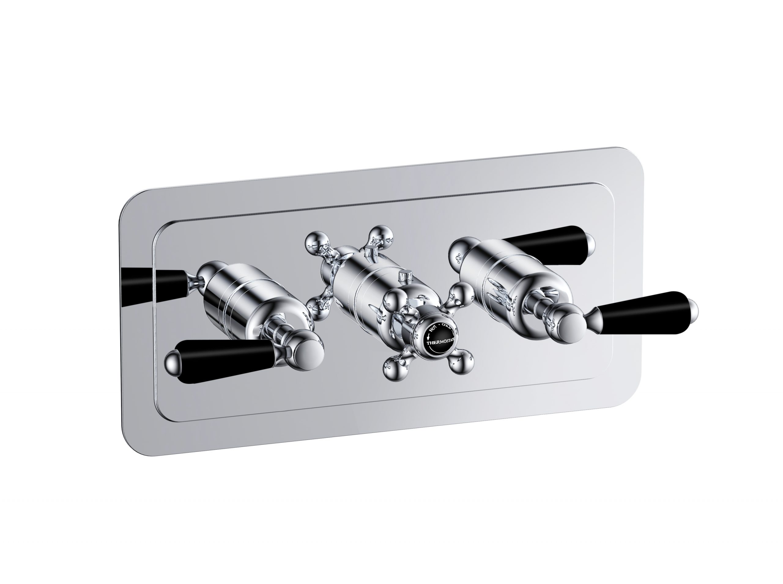 JTP - Grosvenor Black, Lever Thermostatic 2 Outlet Shower Valve