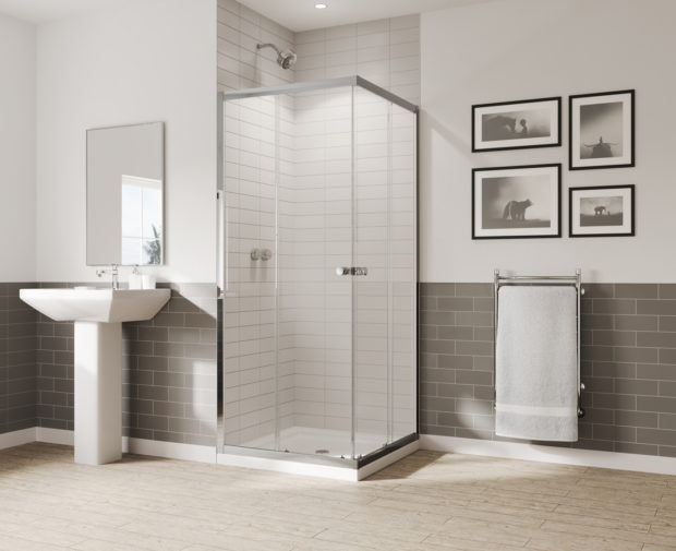 GB 5 Corner Entry Door 760 X 1800mm Chrome