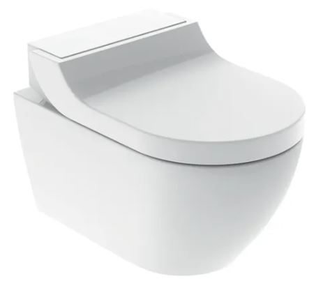 Geberit AquaClean Toilet Set Tuma Comfort Wall Hung White Glass
