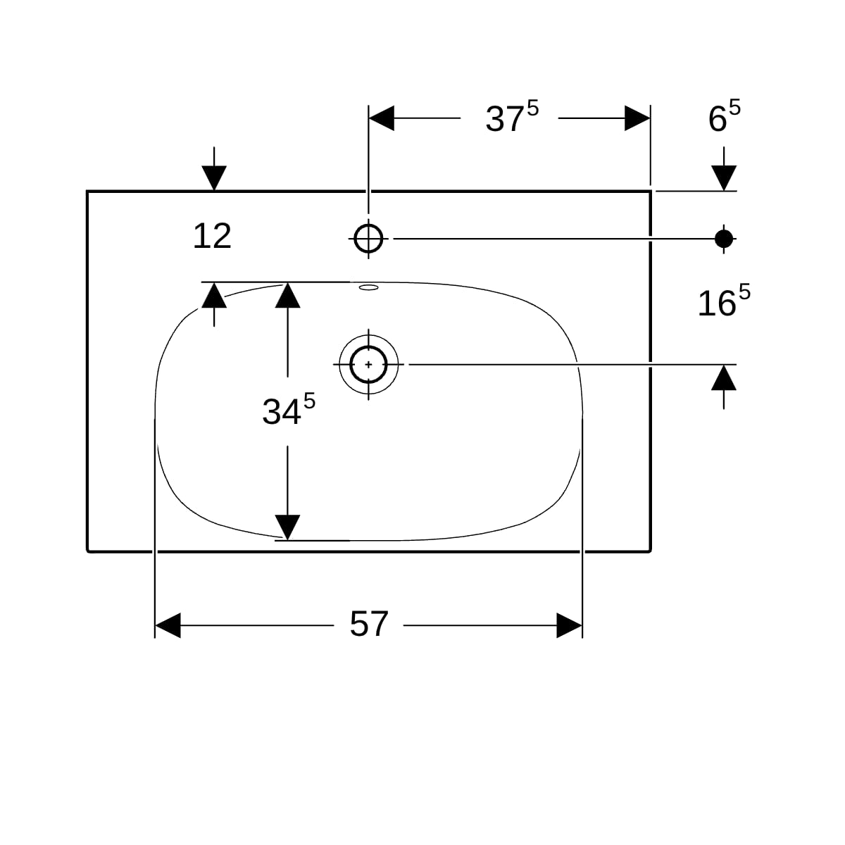 Geberit Acanto washbasin 500622012 75 x 48.2 cm,