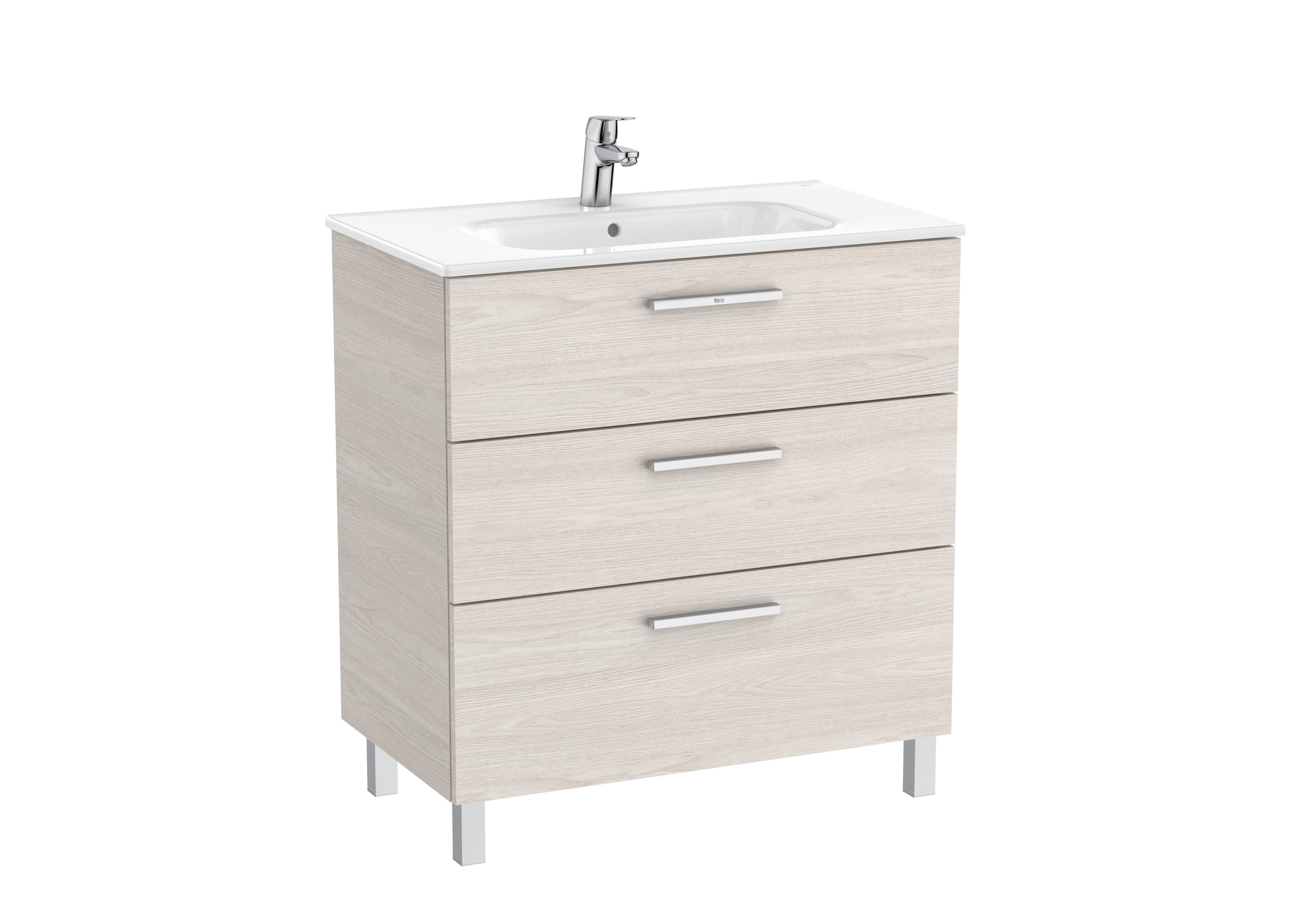 Vanity Unit with 3 drawers and basin - Nordic Ash