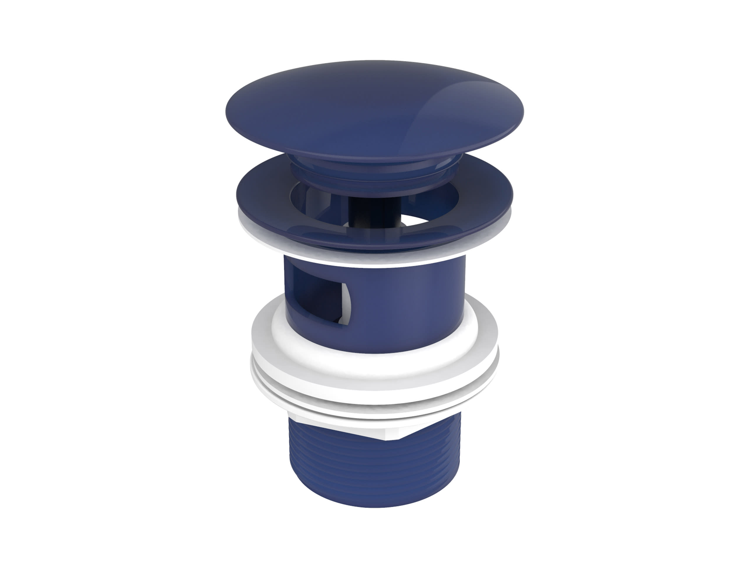 Click-clack universal waste. Vitreous plug Ø 65 - Cobalt Blue
