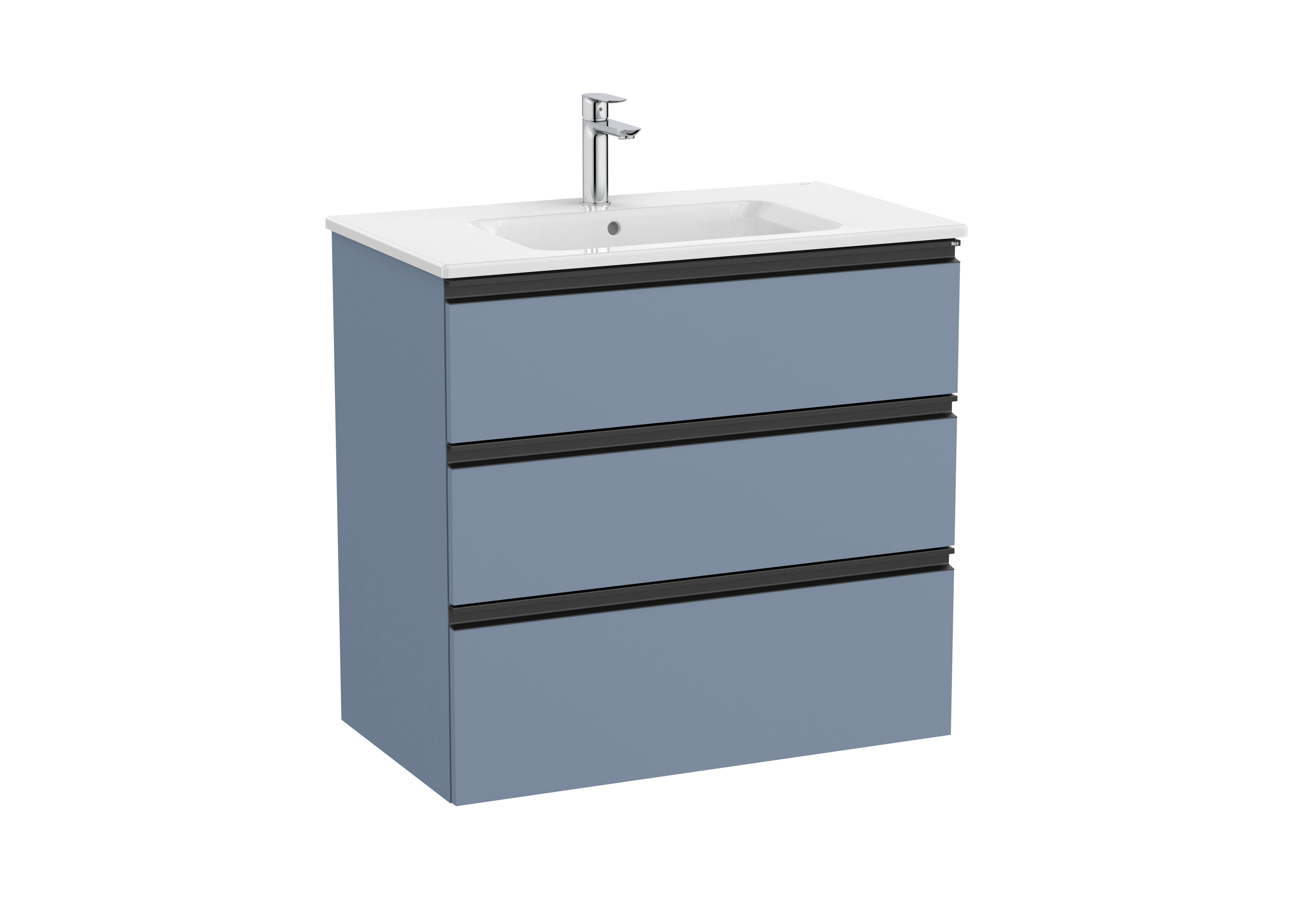 Vanity unit with 3 drawers and basin - Matt Blue