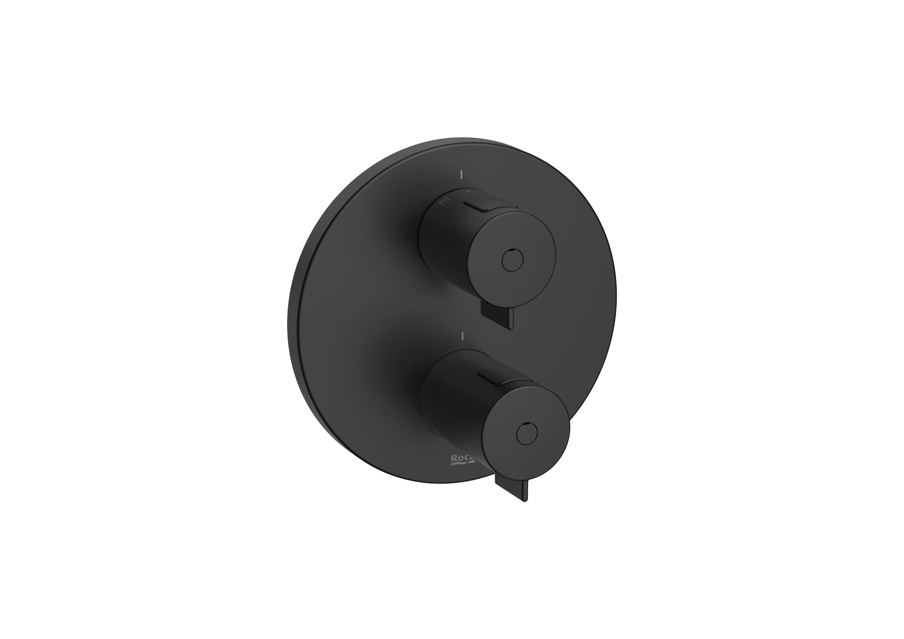 Built-in thermostatic bath-shower mixer with automatic diverter (2 ways). RocaBox required A525869403 - Matt Black