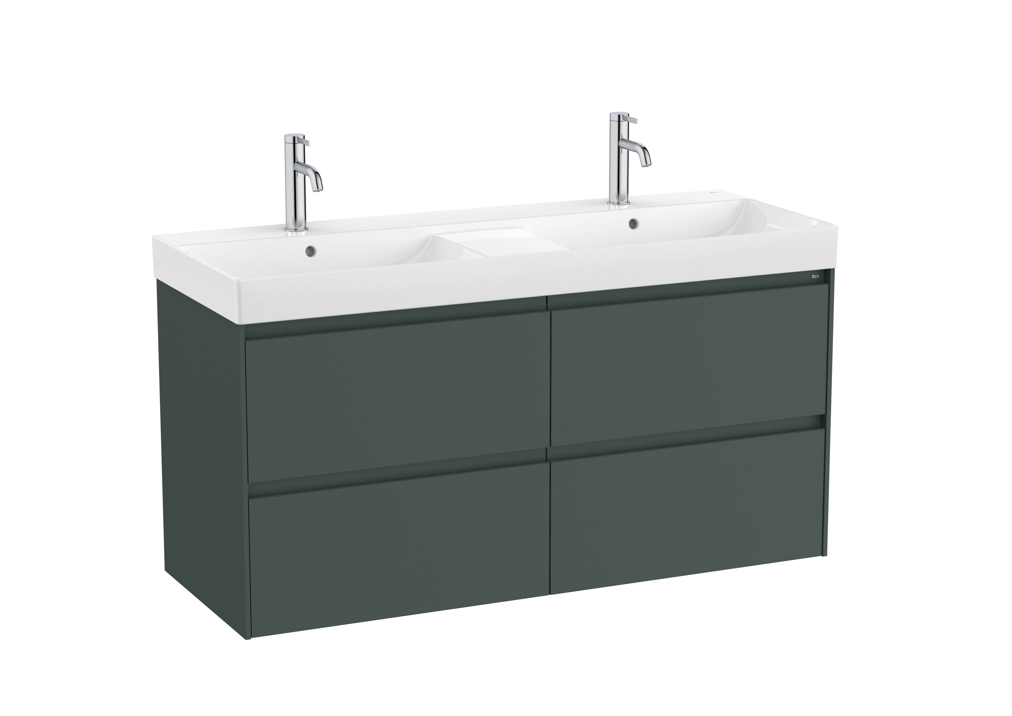 Unik (base unit with four drawers and double bowl basin) - Matt Green