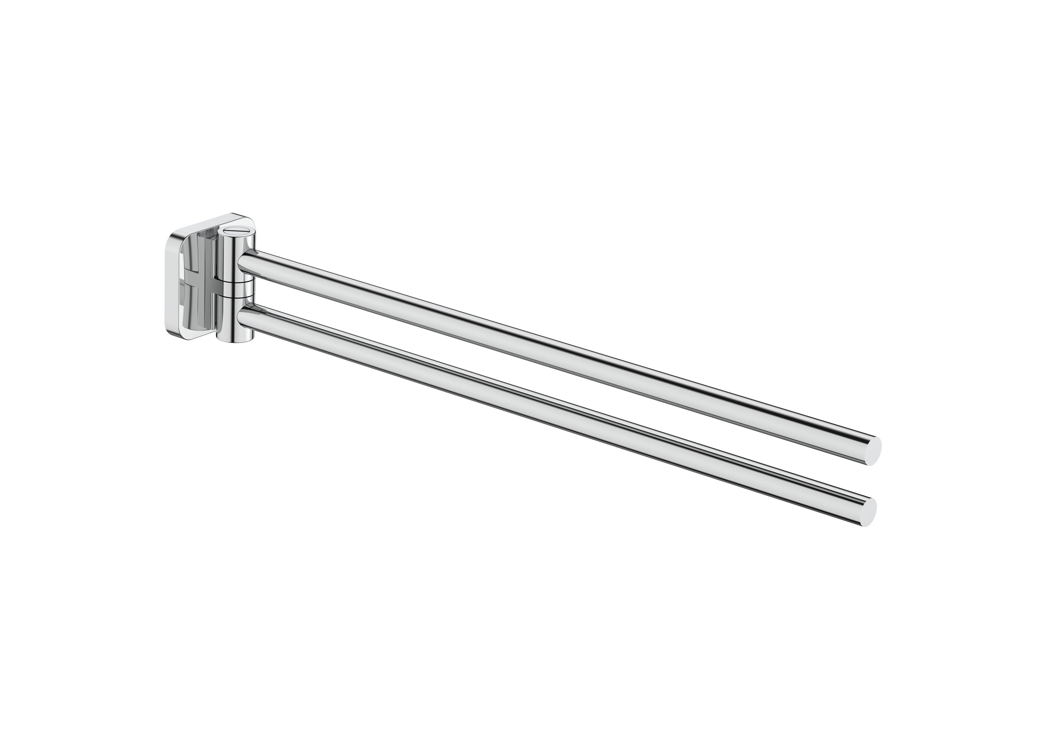 Double swivel towel rail 400 mm - Chrome