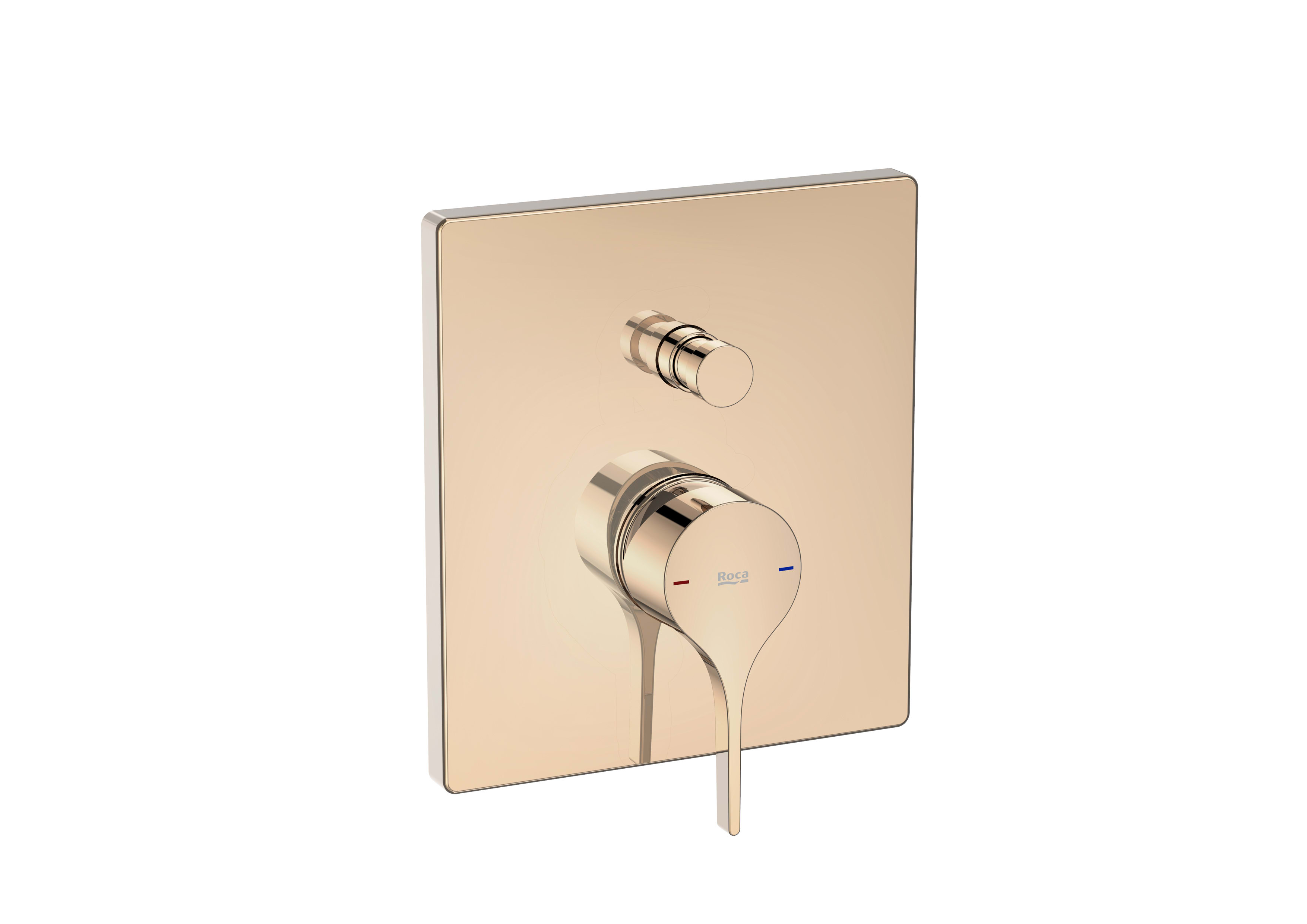 Built-in bath-shower mixer with automatic diverter and 2 outlets Required: RocaBox A525869403 - Rose gold