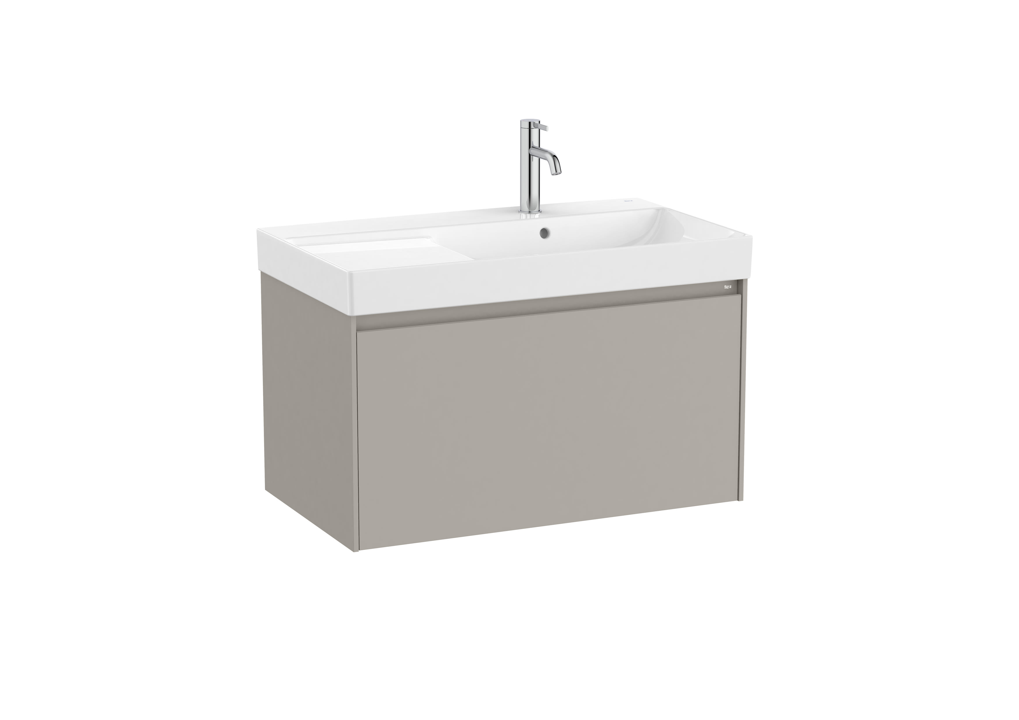 Unik (base unit with one drawer and right hand basin) - Sand Grey