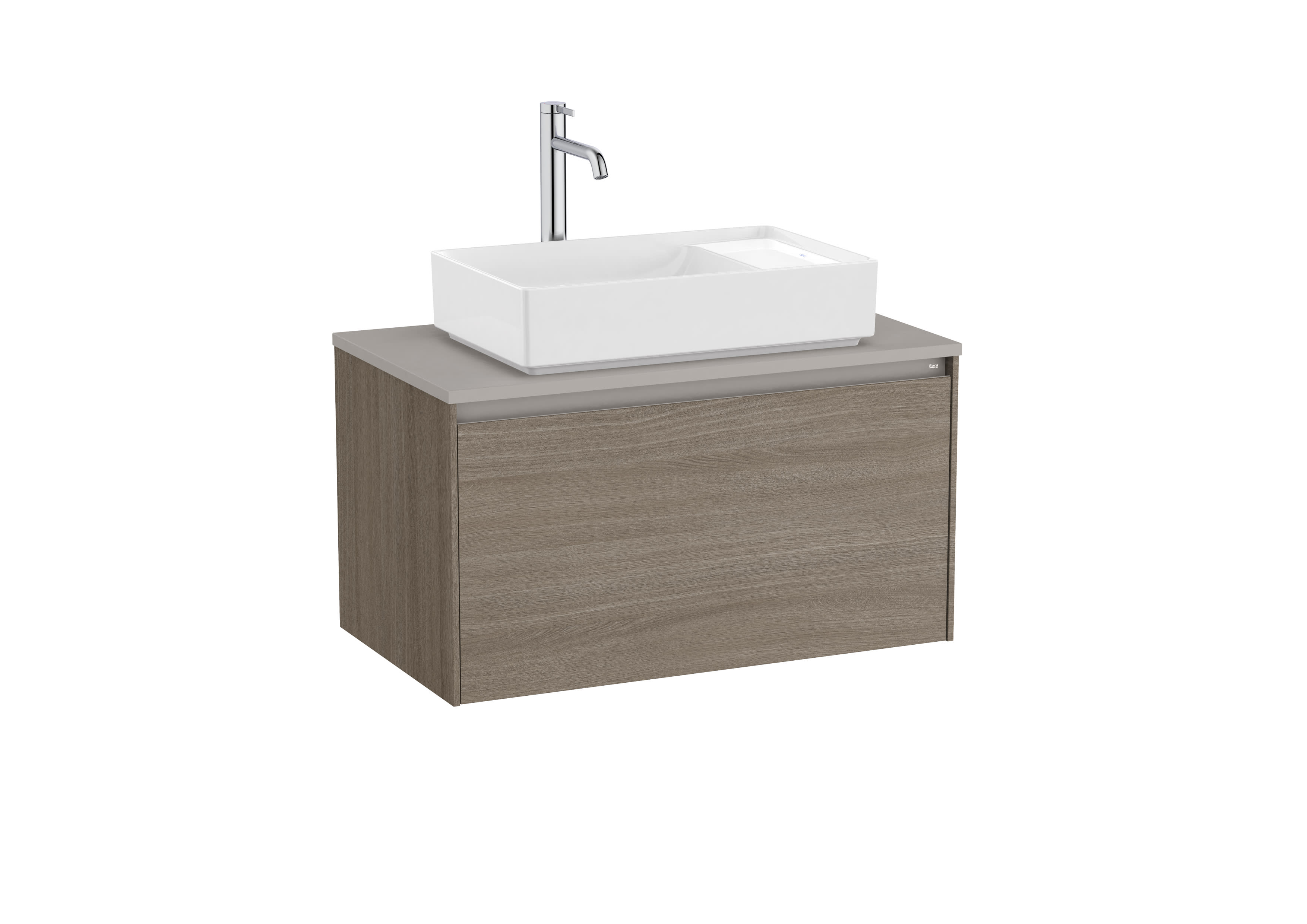 Base unit for countertop basin with one drawer - Dark Elm