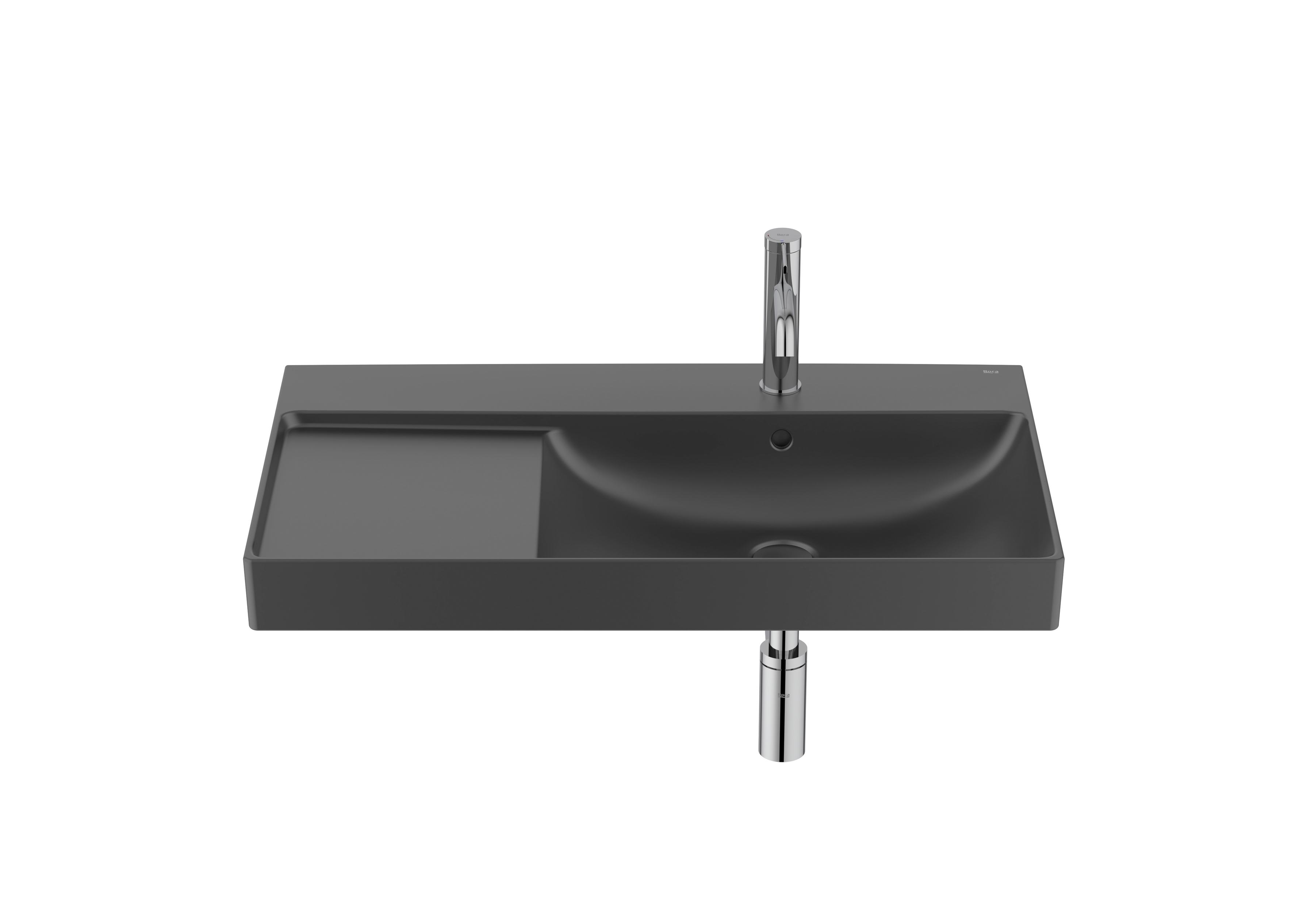 Wall-hung Fineceramic® basin - Matt black