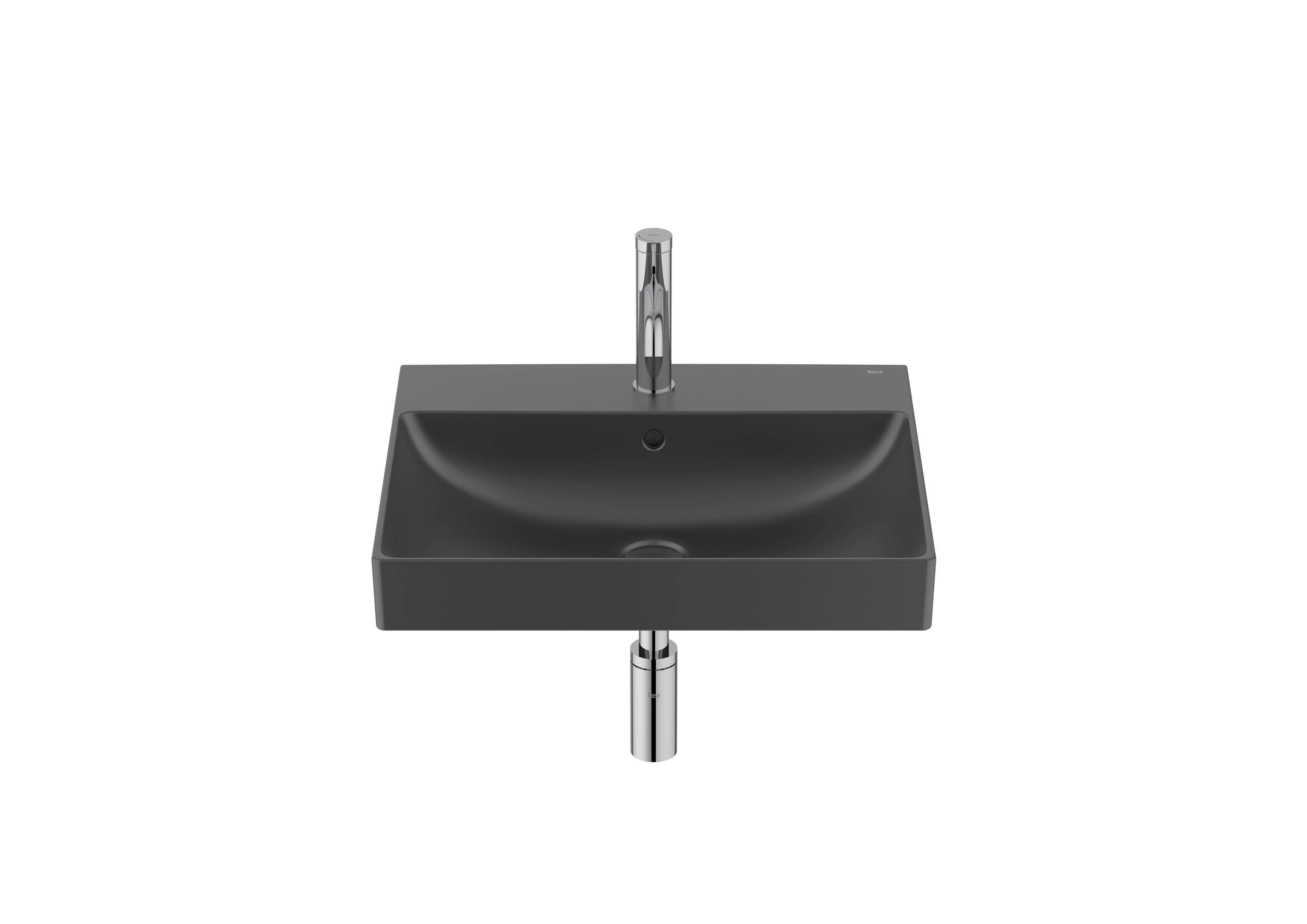 Wall-hung Fineceramic® basin - Matt black
