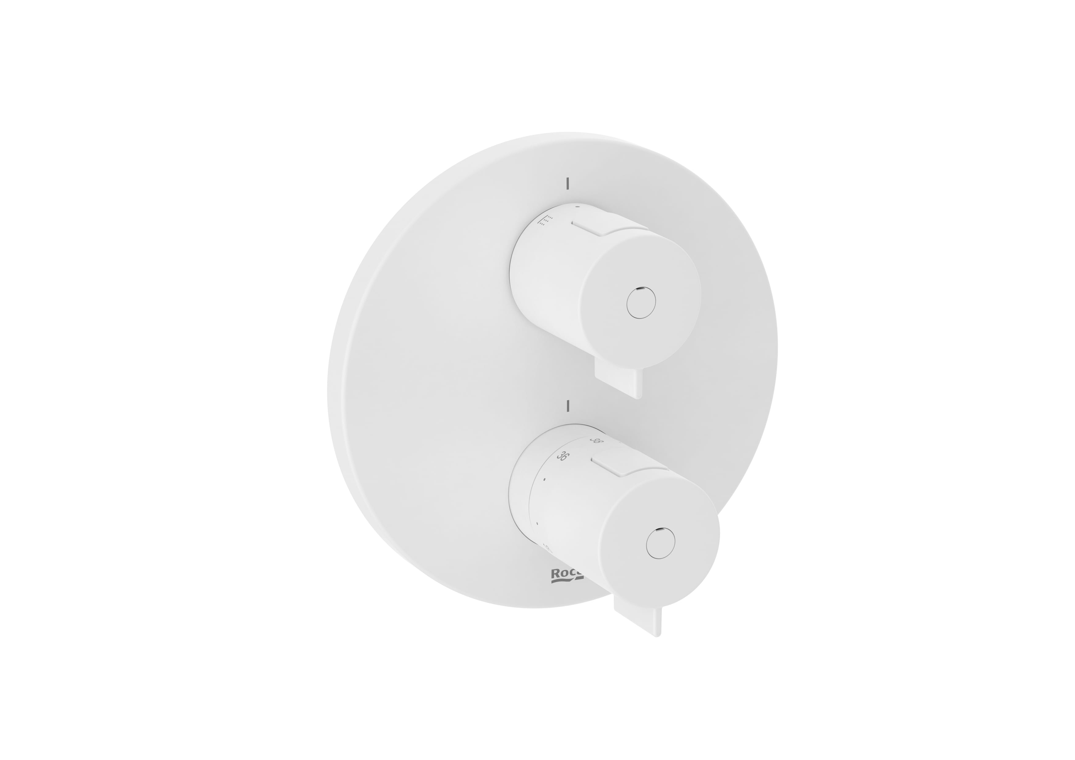 Built-in thermostatic bath-shower mixer with automatic diverter (2 ways). RocaBox required A525869403 - Matt White