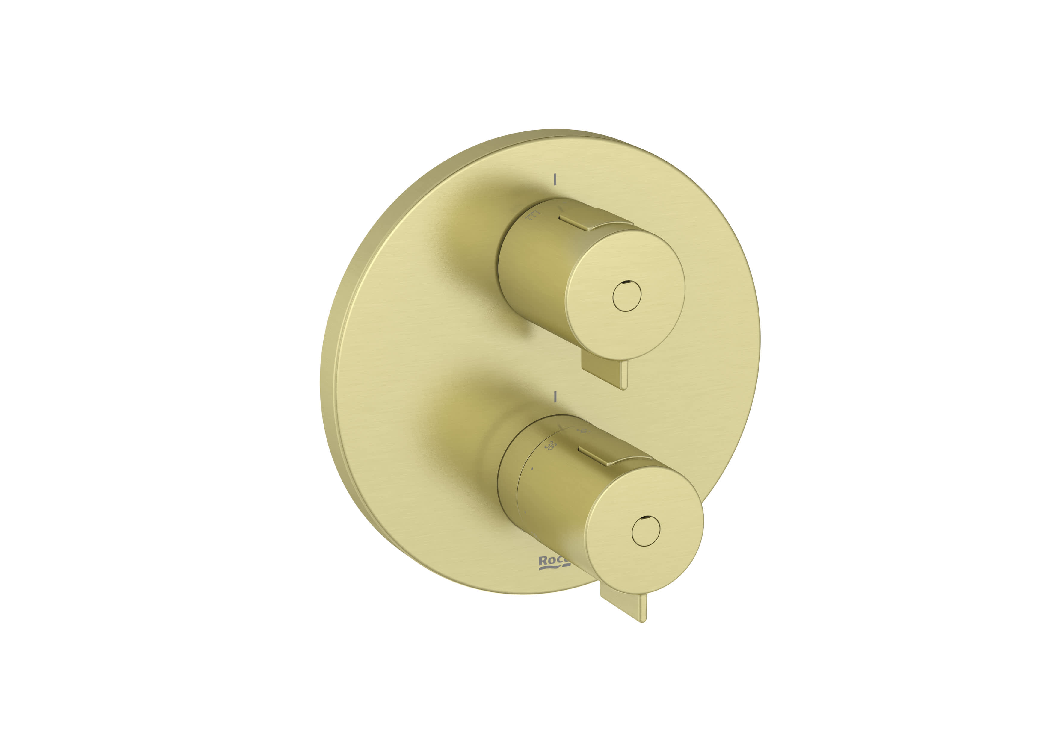 Built-in thermostatic bath-shower mixer with automatic diverter (2 ways). RocaBox required A525869403 - Brushed Brass