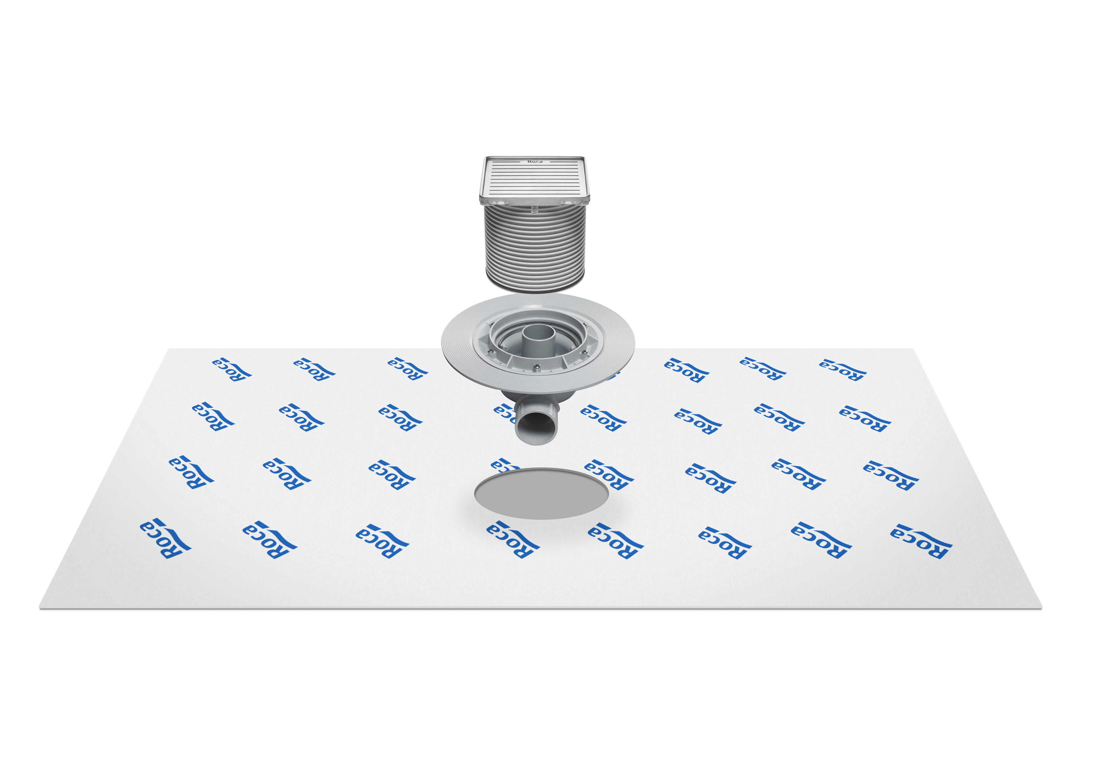 Installation drainage kit with premounted geotextile fabric and plate