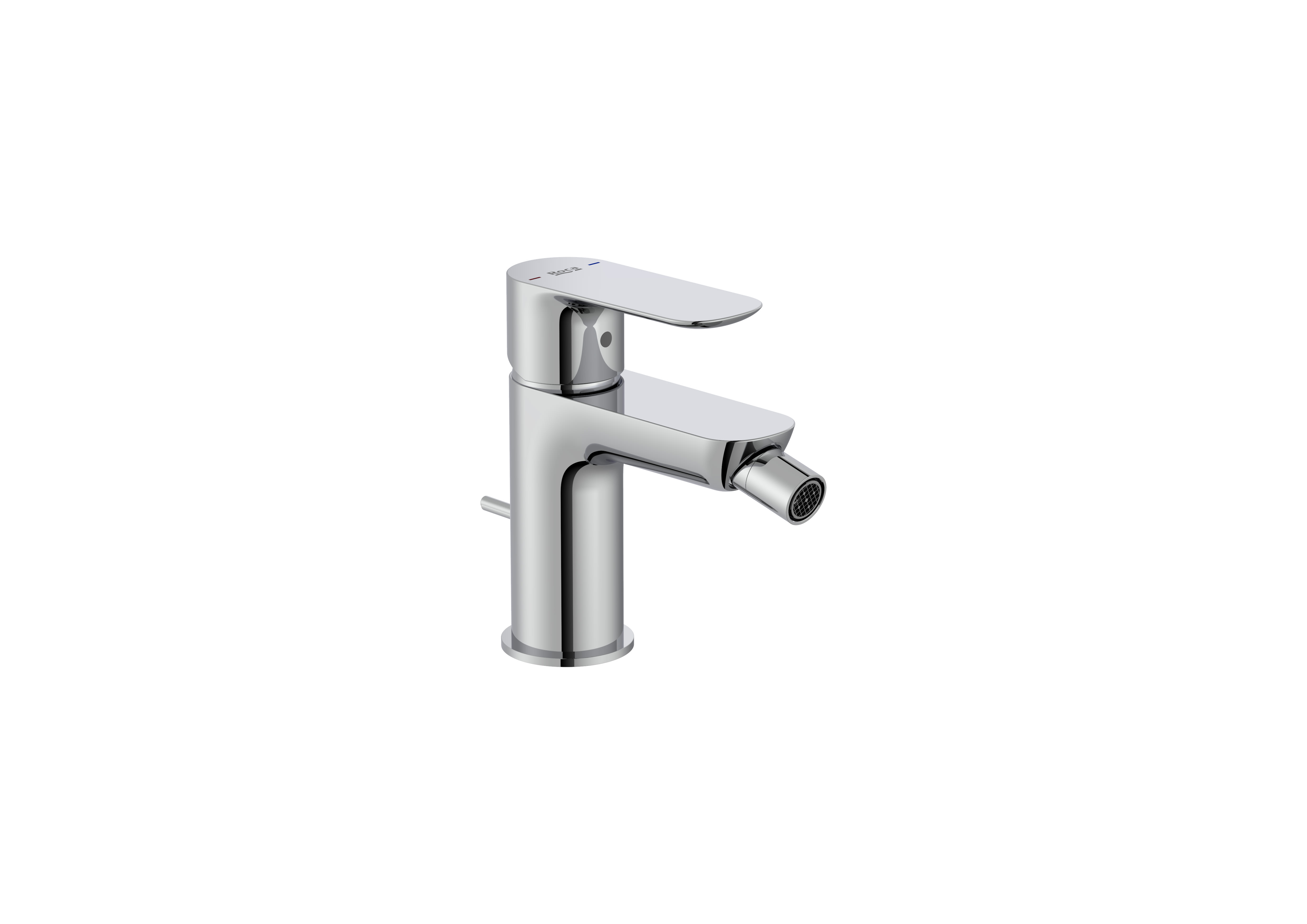 Single lever bidet mixer with pop-up waste