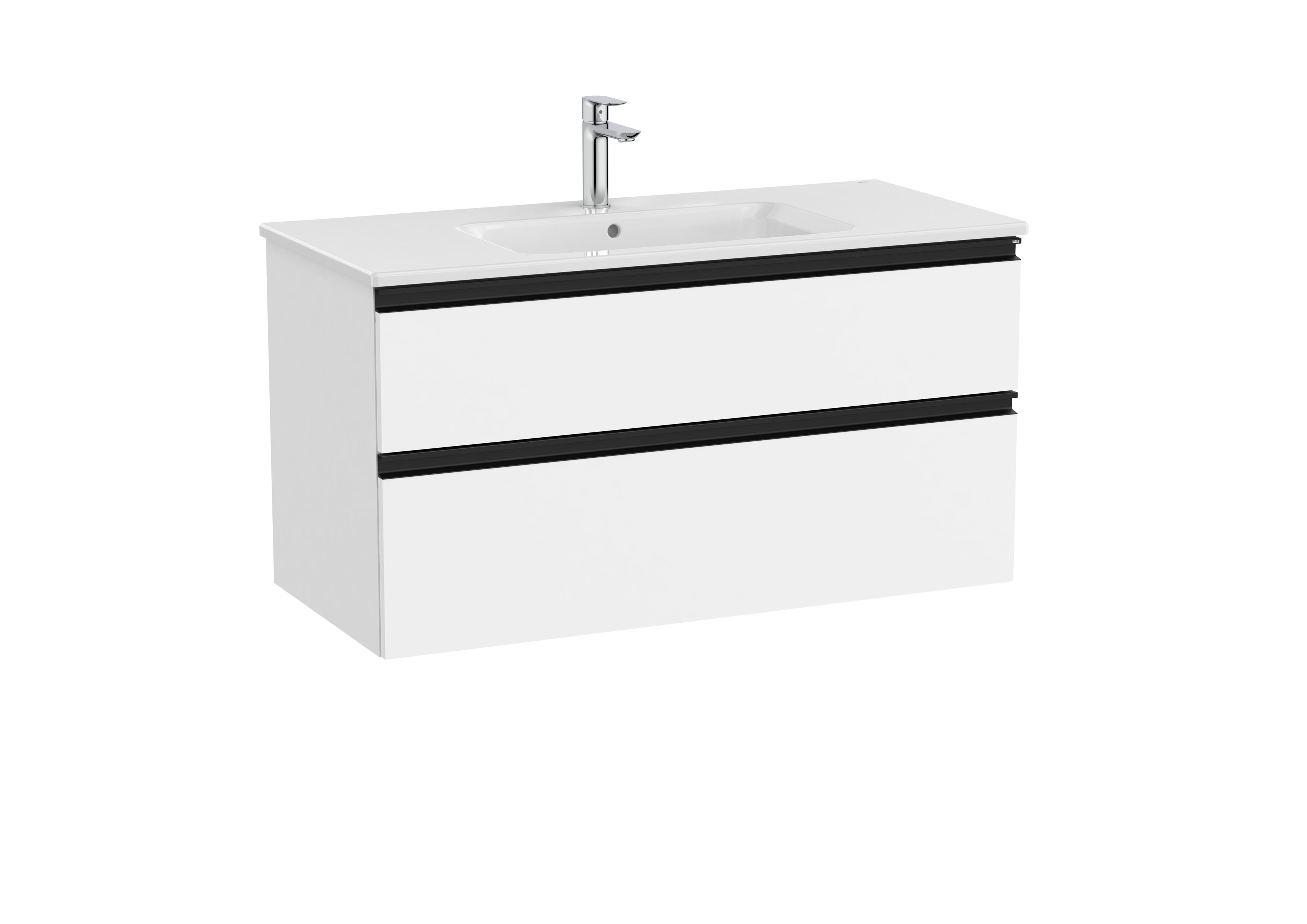 Vanity unit with 2 drawers and basin - White Matt