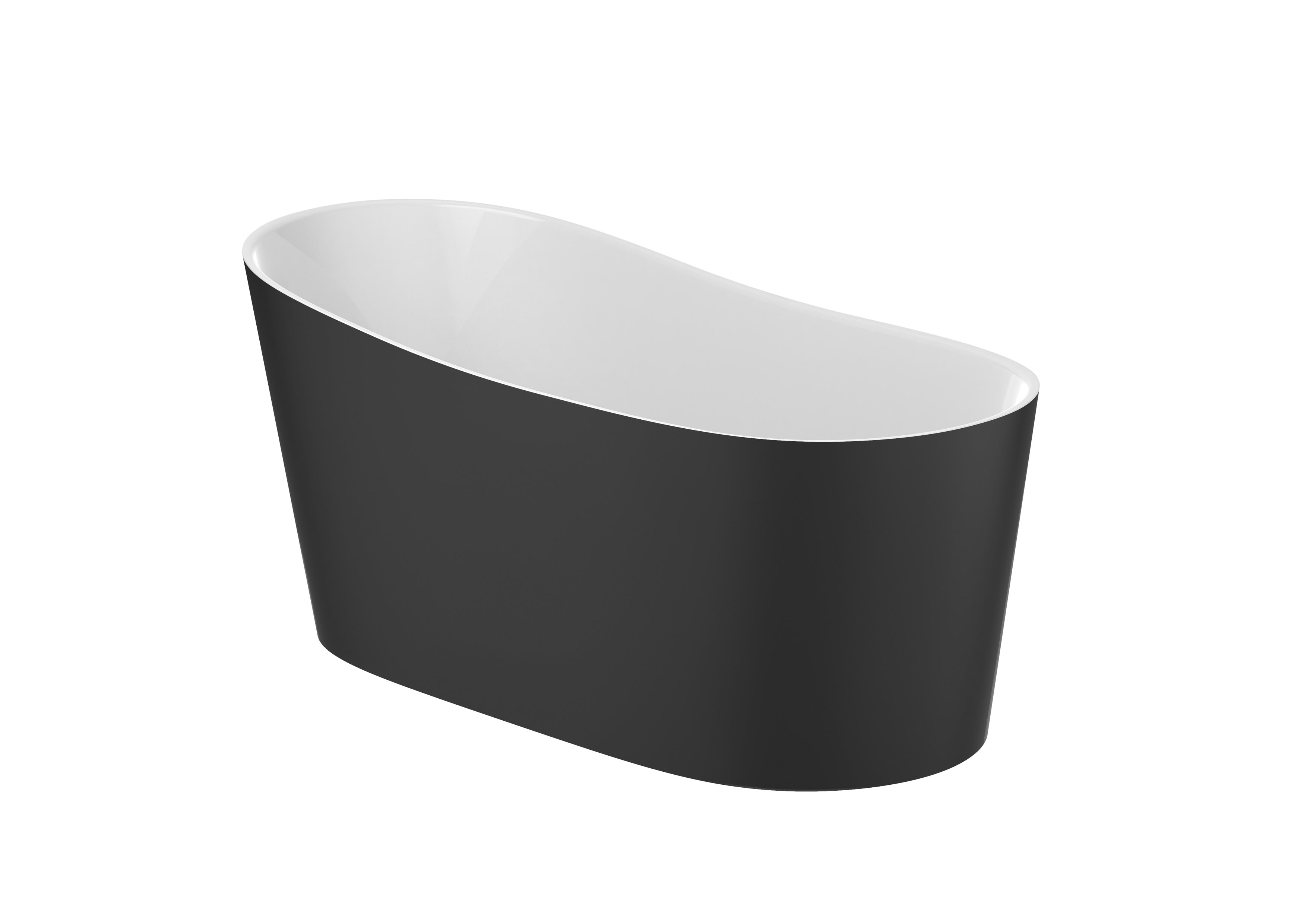 Stonex® bath with click-clack waste - Black / White