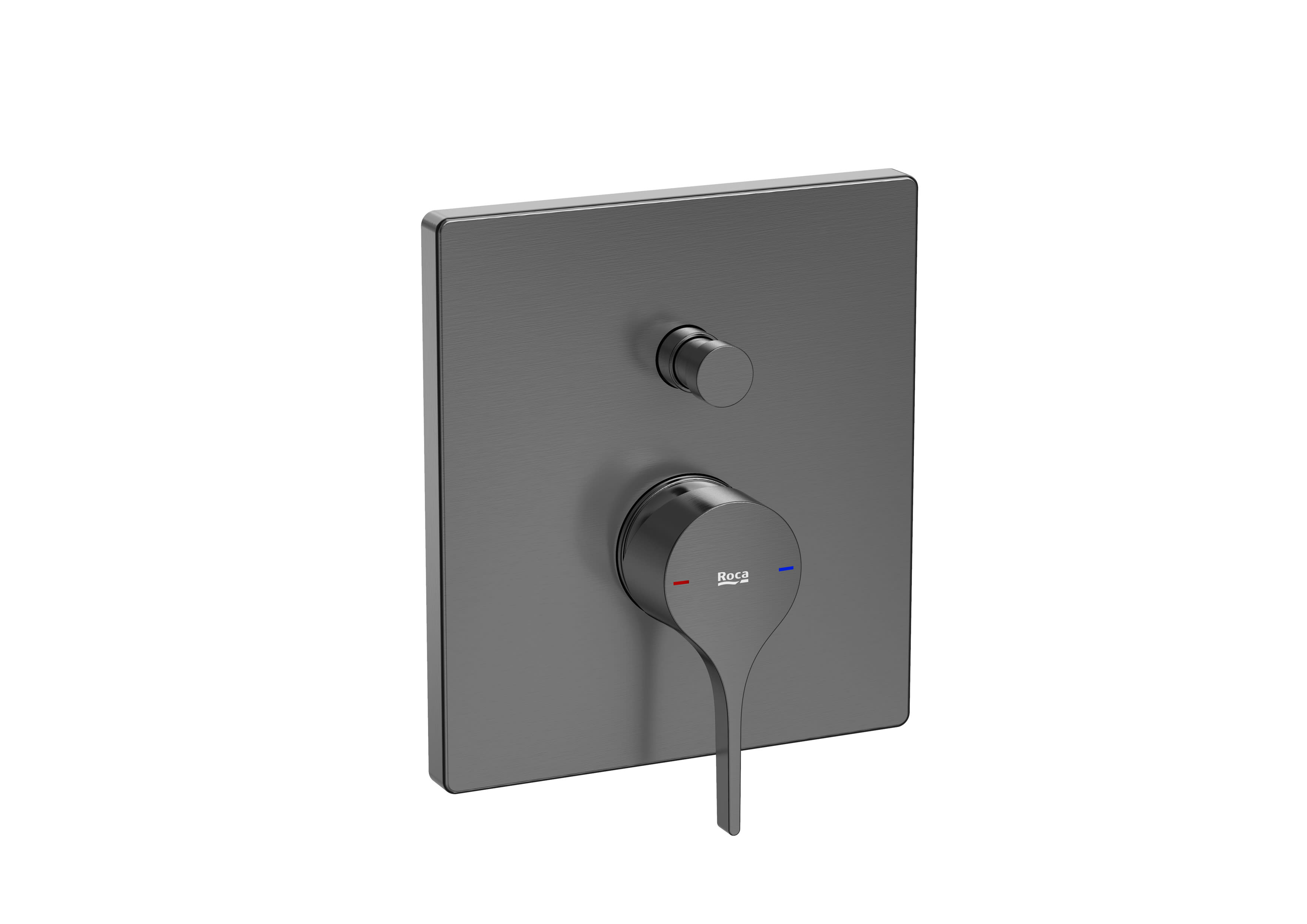 Built-in bath-shower mixer with automatic diverter and 2 outlets Required: RocaBox A525869403 - Brushed Titanium Black