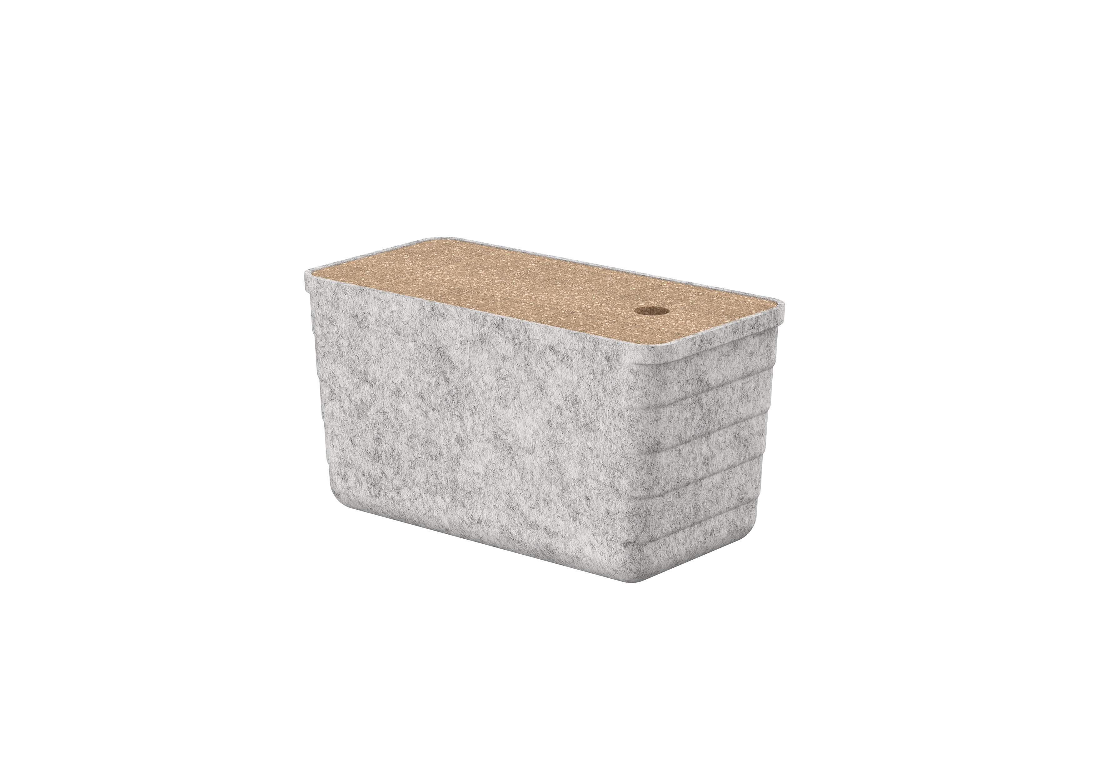 Small felt box with cork cover