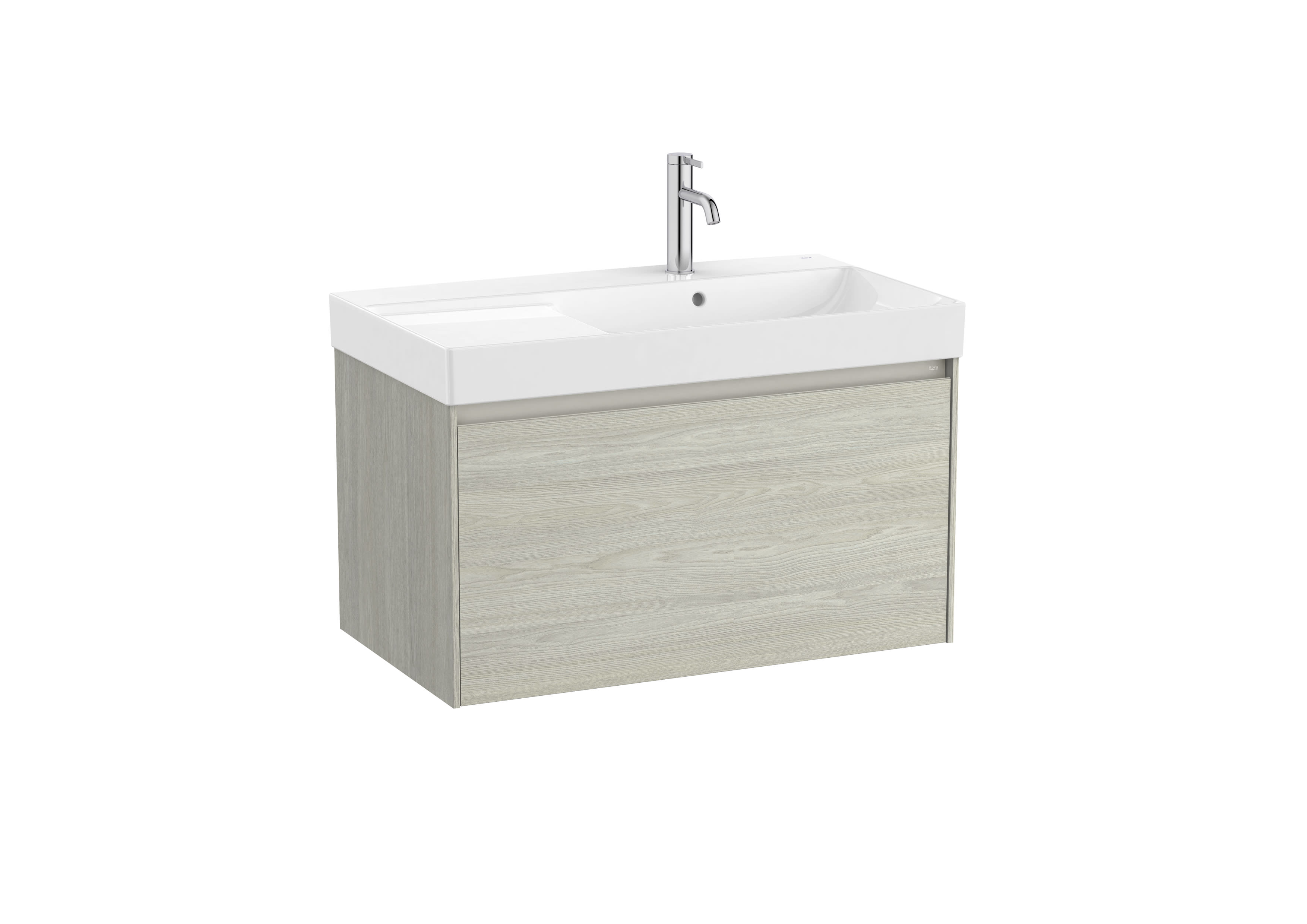 Unik (base unit with one drawer and right hand basin) - Light Oak