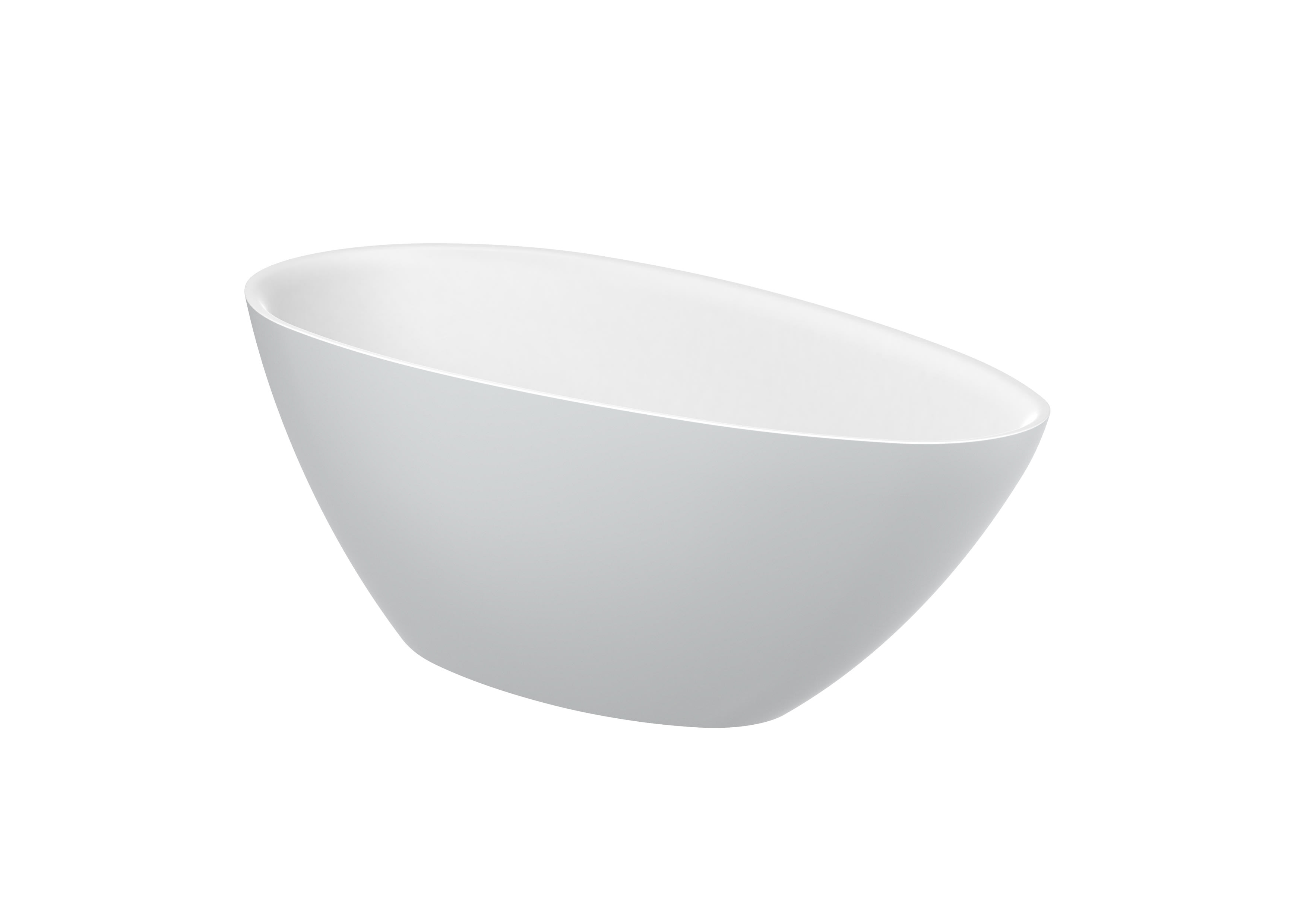 Stonex® oval bathtub with drain - Pearl/White