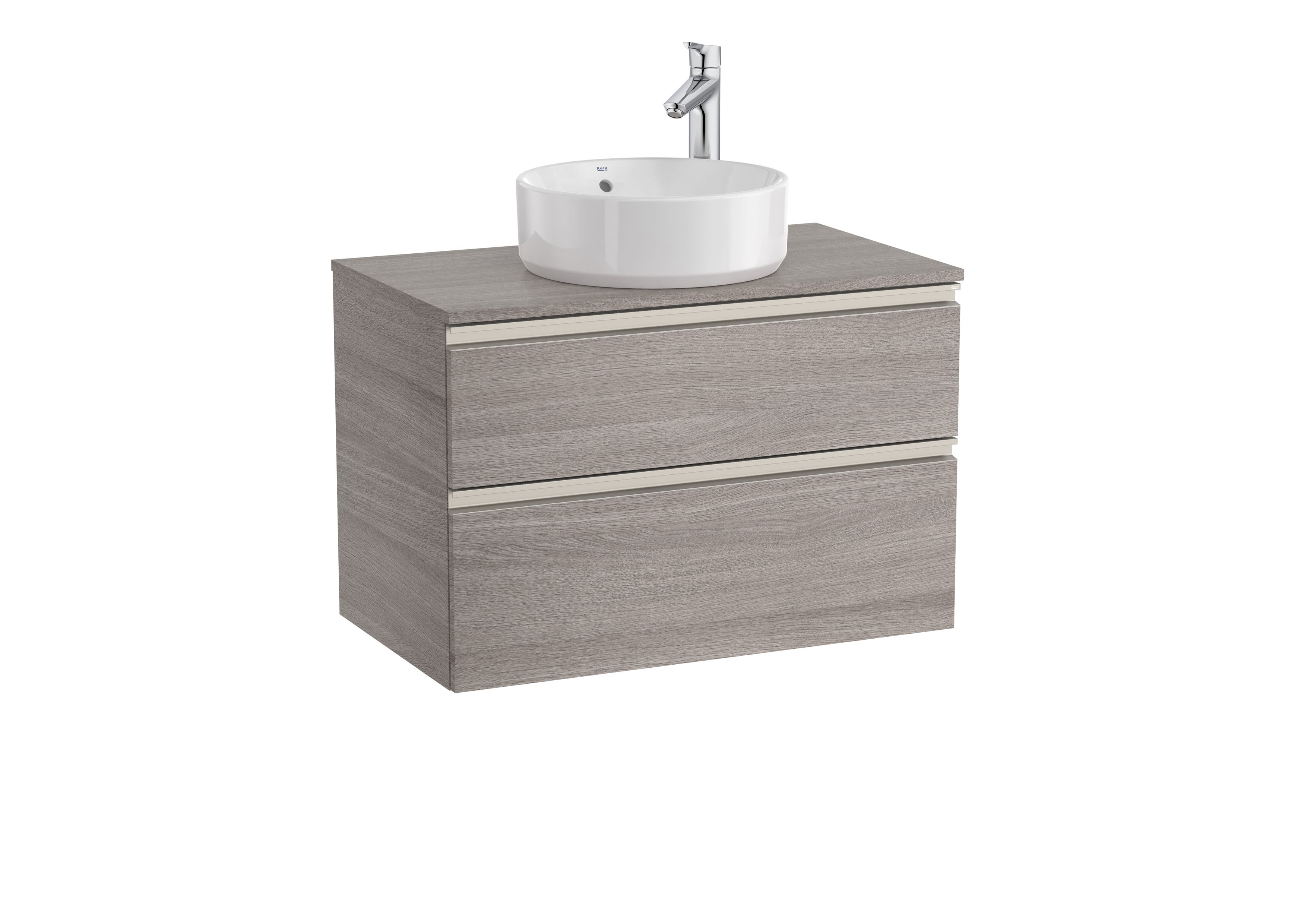 Base unit with two drawers for On Countertop basin - City oak