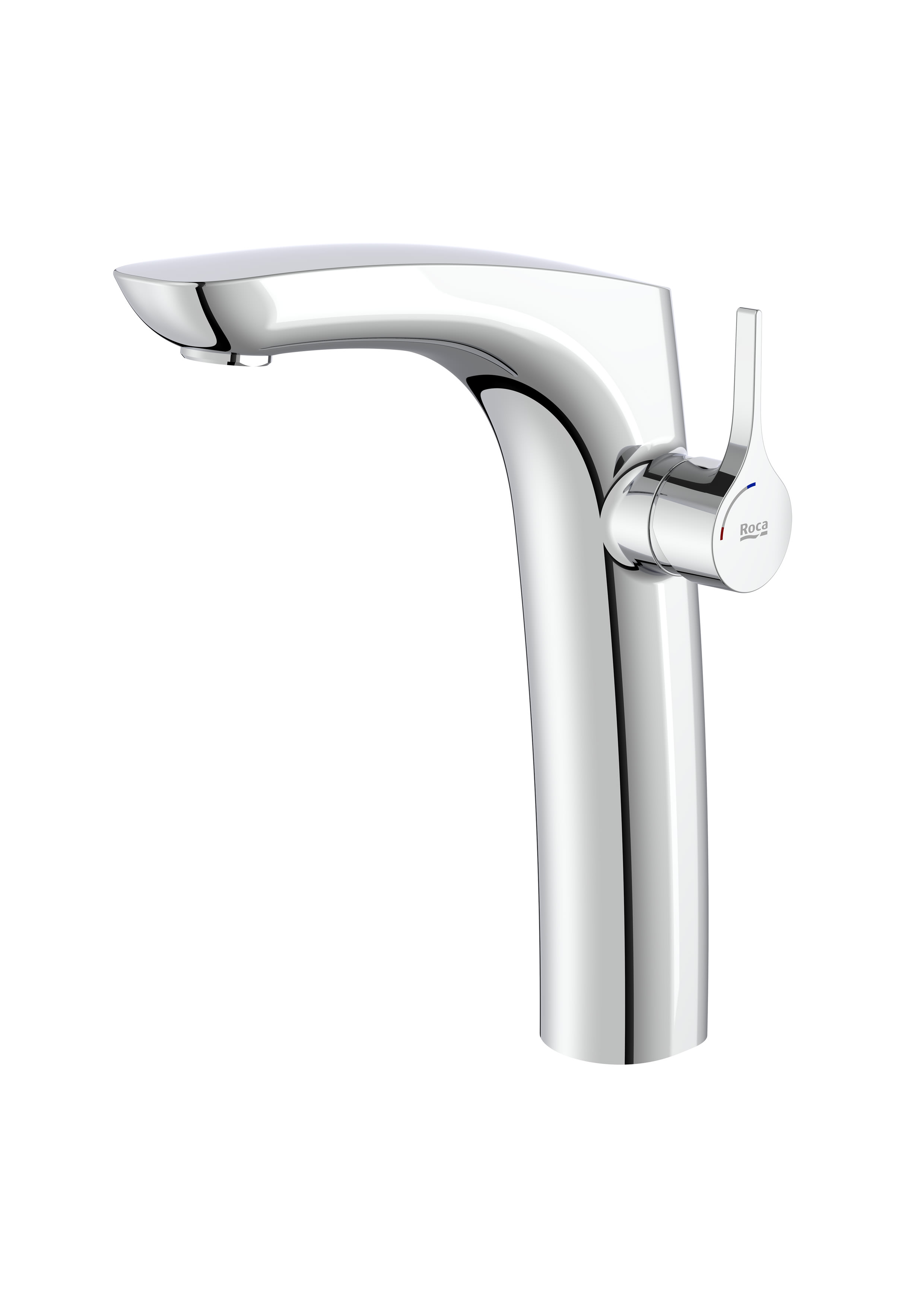 Single lever extended height basin mixer with pop-up waste