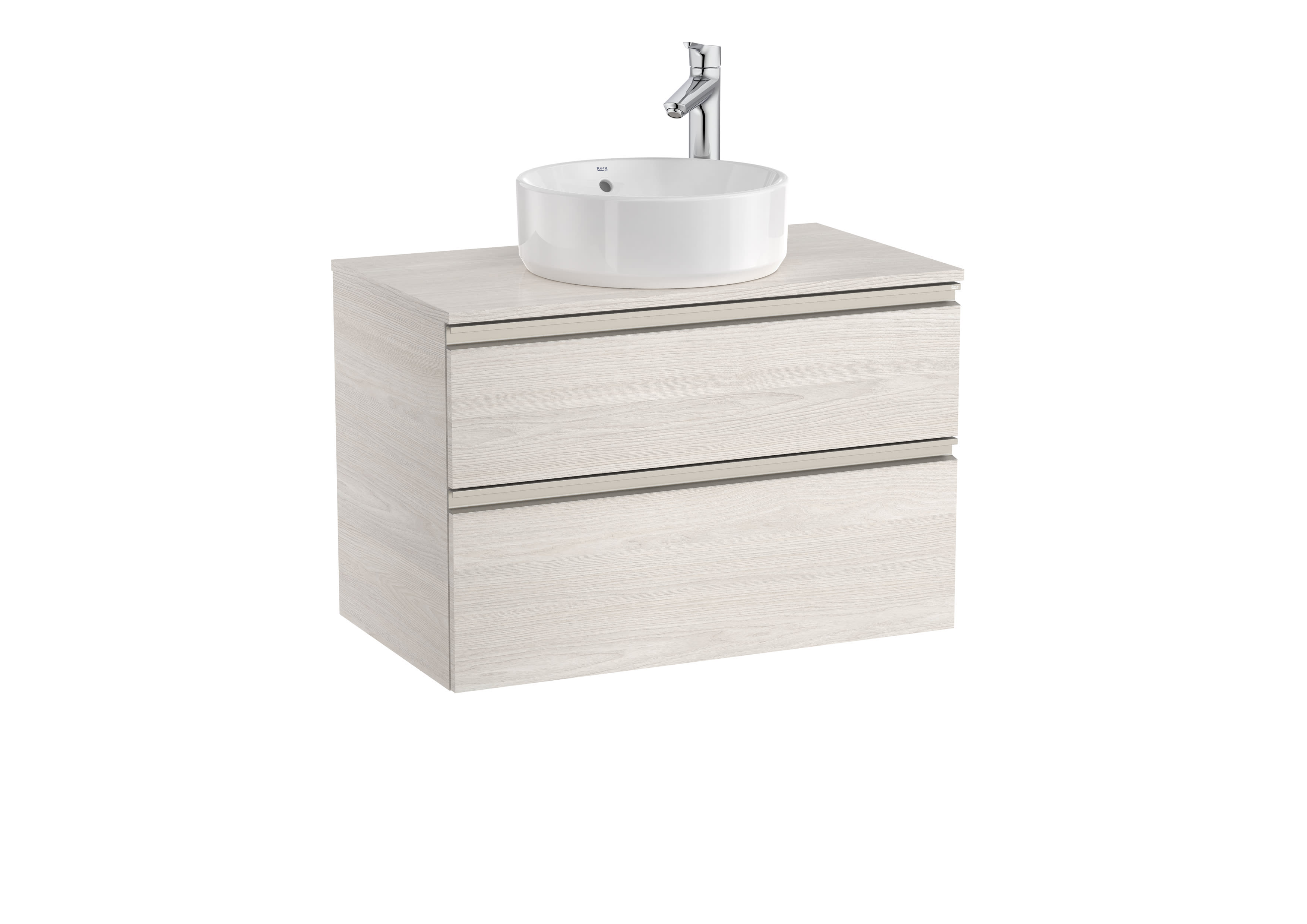 Base unit with two drawers for On Countertop basin - Nordic Ash