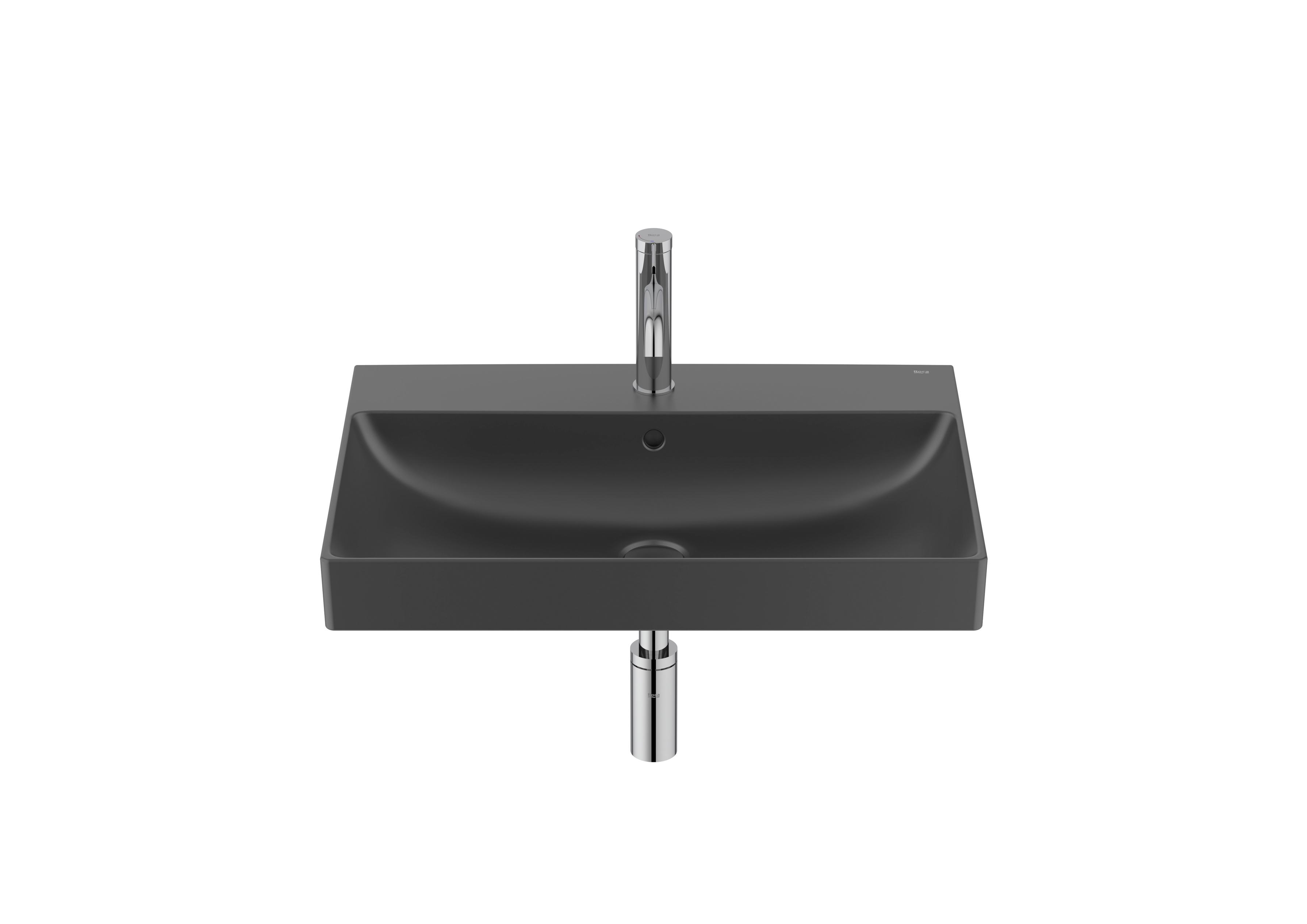Wall-hung Fineceramic® basin - Matt black