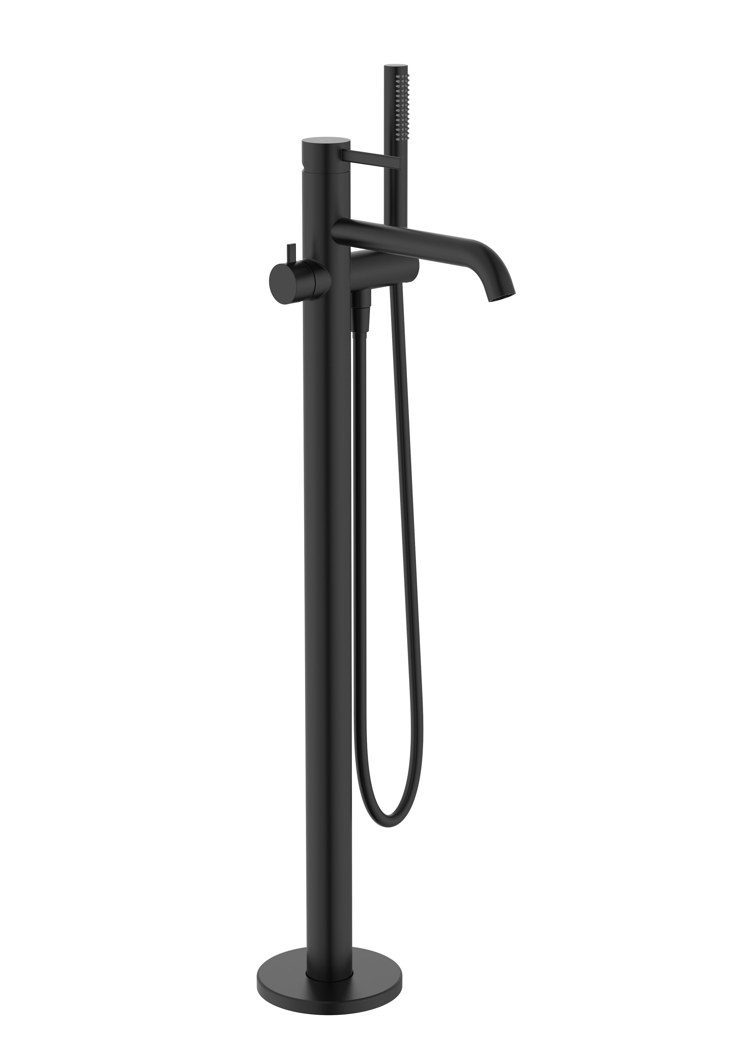 Floorstanding bath tap with shower - Matt Black