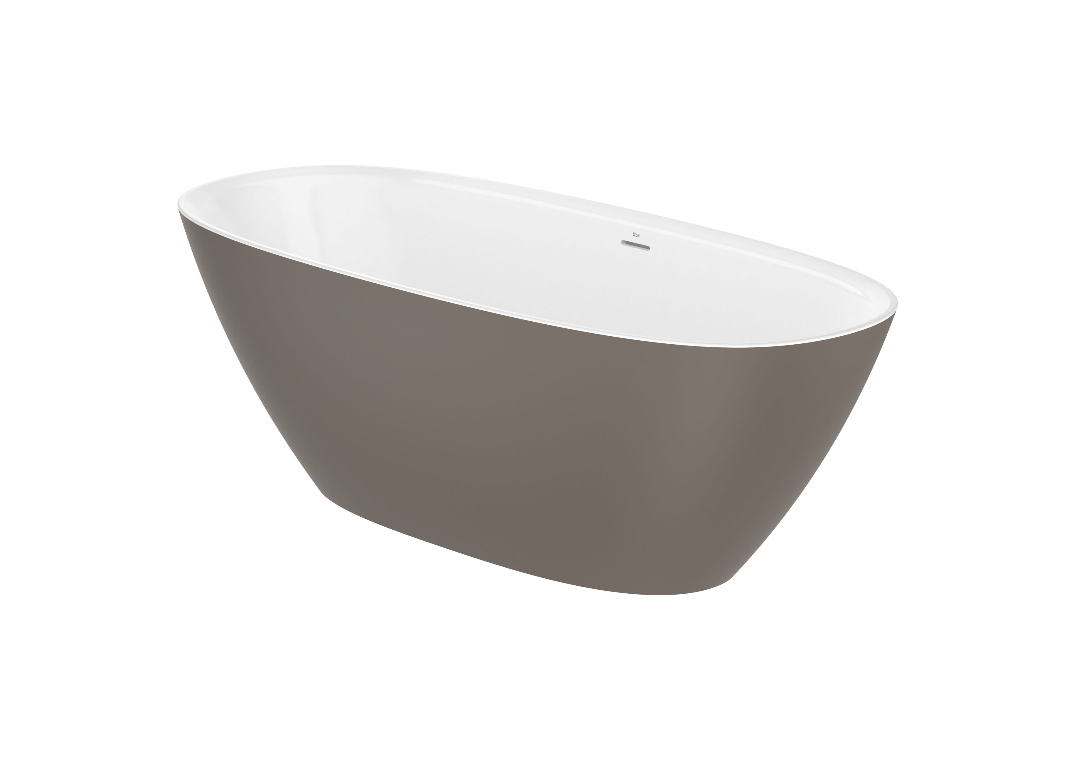 Freestanding STONEX® oval bath with drain - Coffee/White