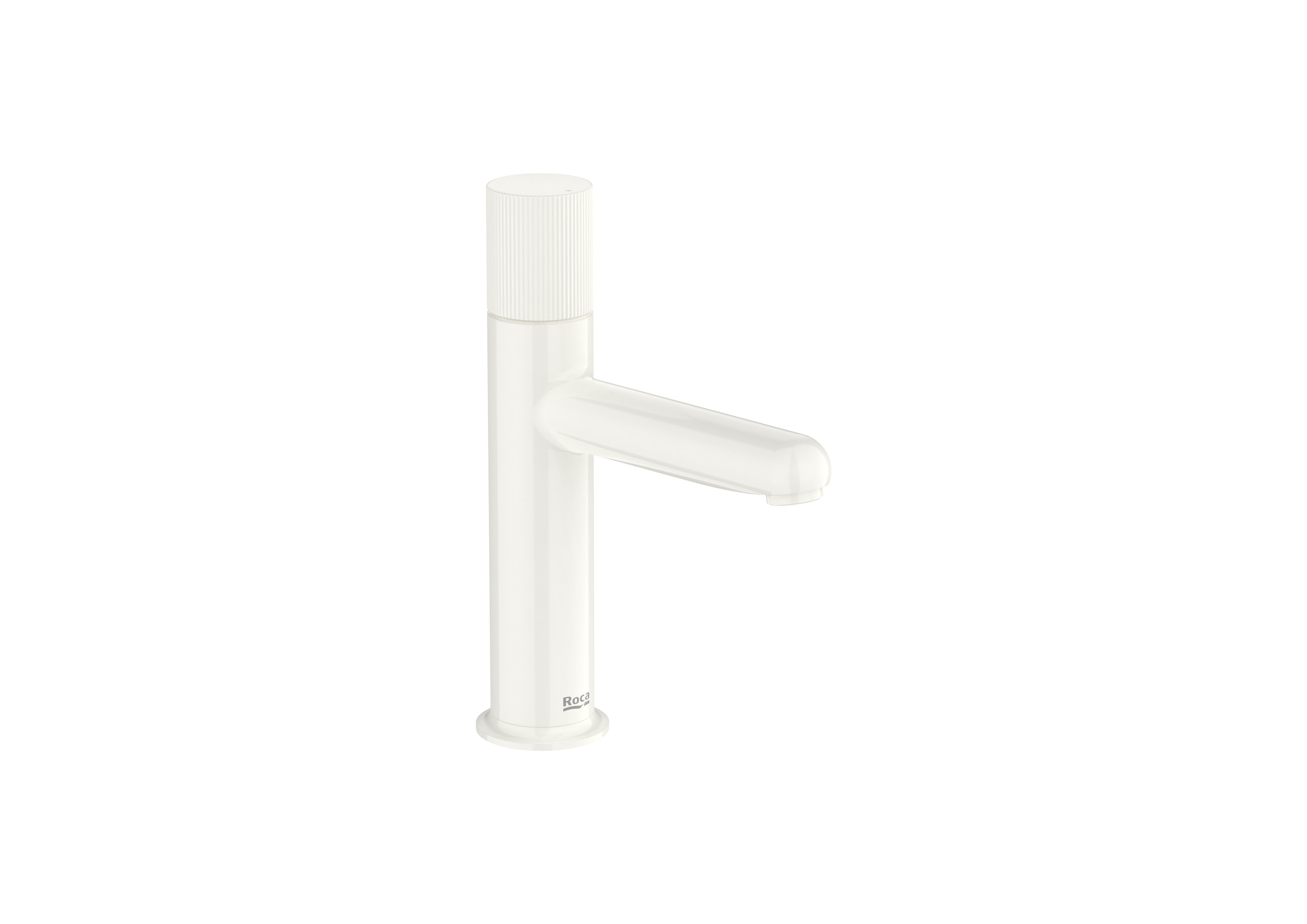 Basin mixer smooth body with Stripe handle. S-SIZE - Glossy White