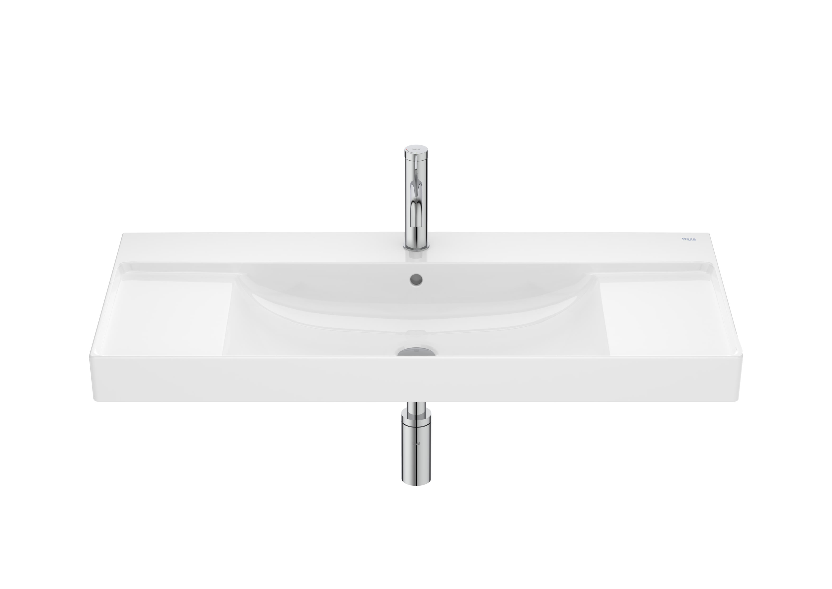 Wall-hung Fineceramic® basin - White