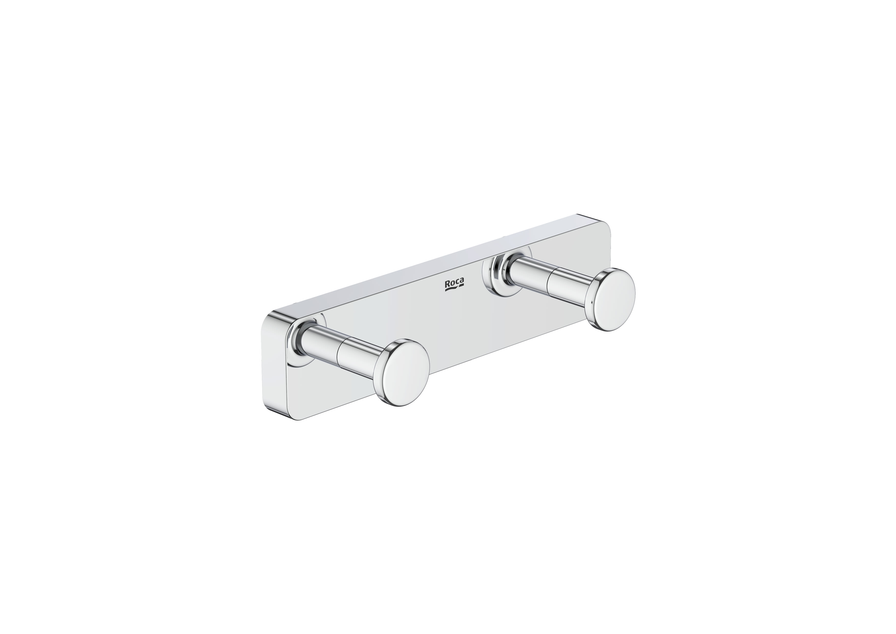 Double robe hook (installation with screws or adhesive) - Chrome