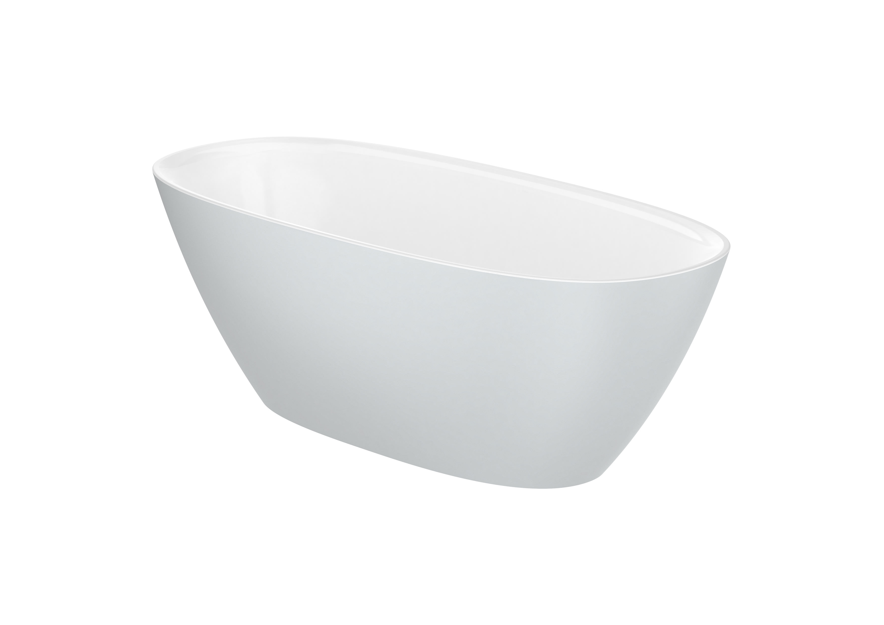 Stonex® oval bathtub with click-clack waste - Pearl/White