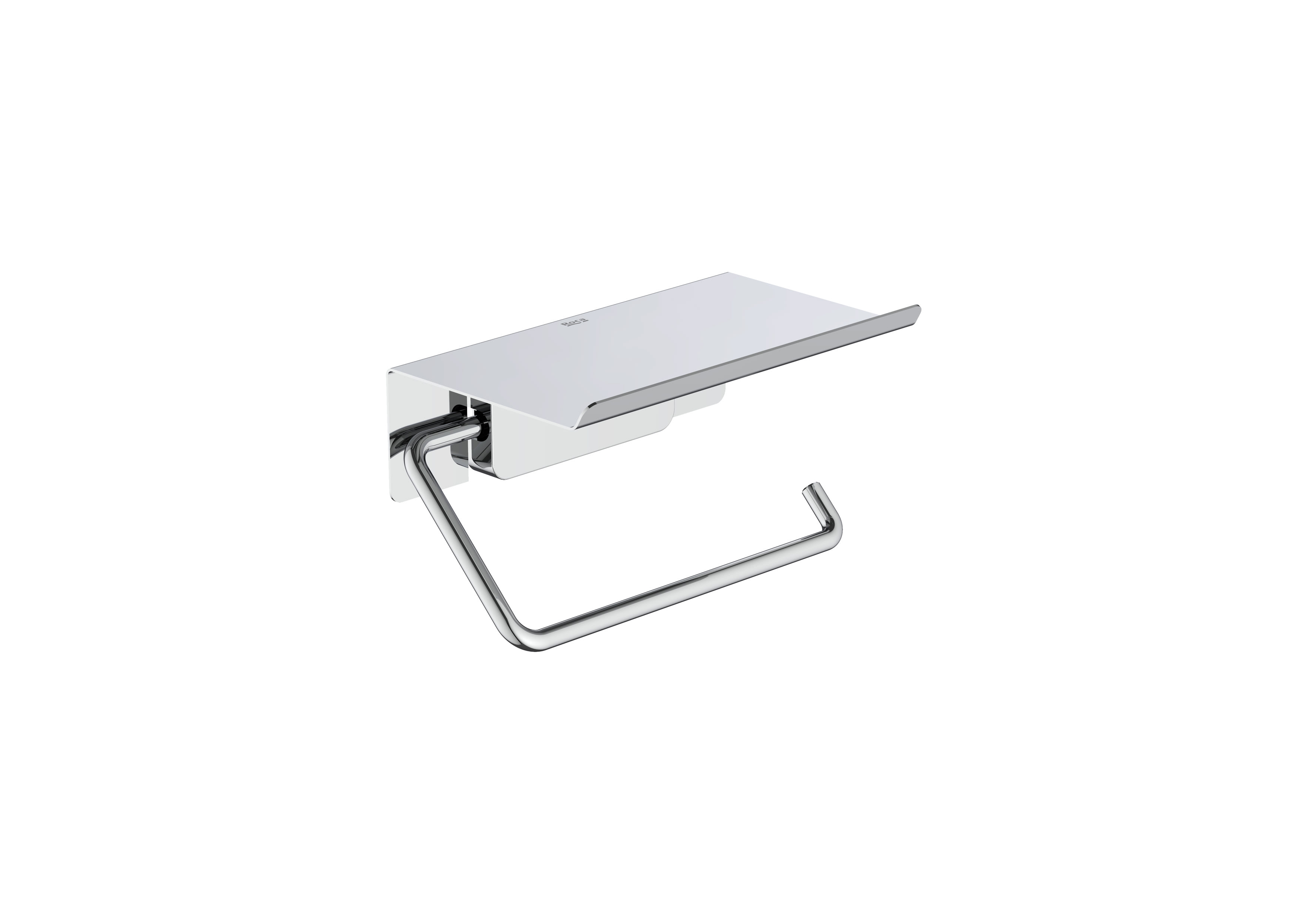 Toilet roll holder with cover (installation with screws or adhesive) - Chrome