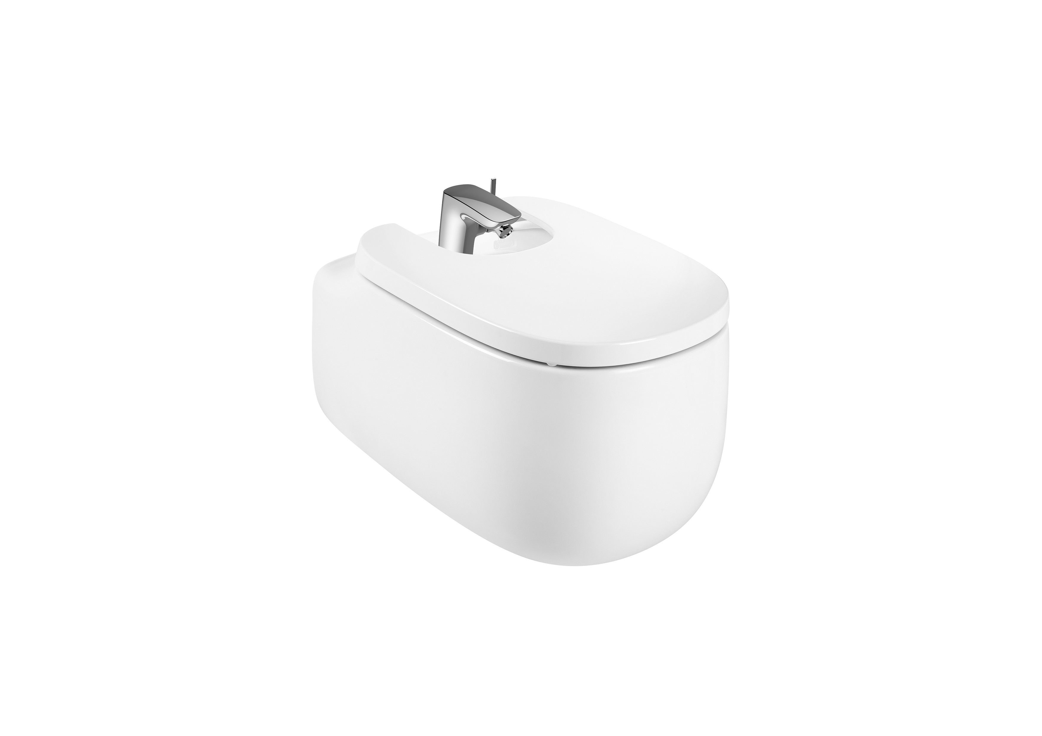 Vitreous china wall-hung bidet - White