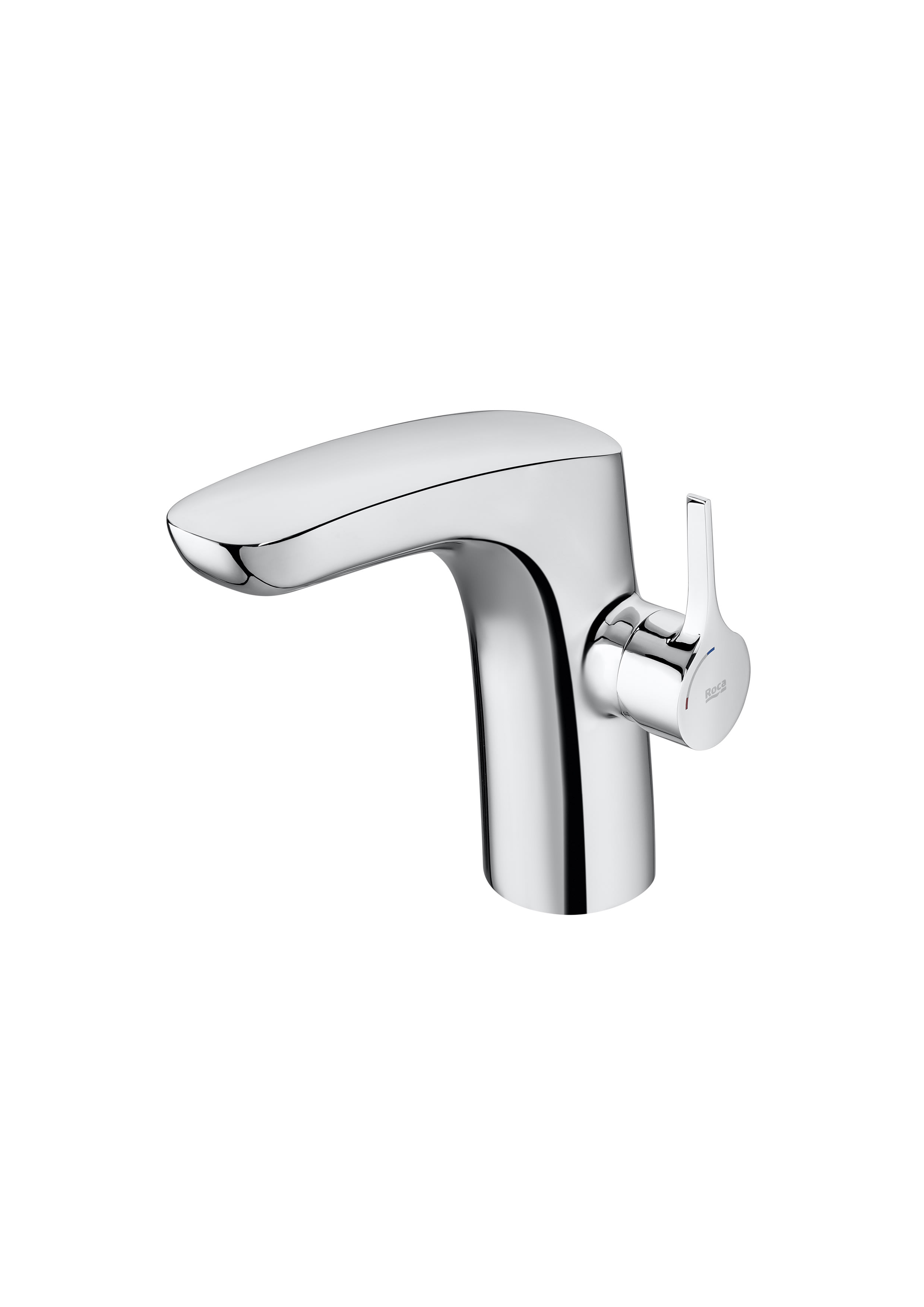 Single lever medium height basin mixer with smooth body