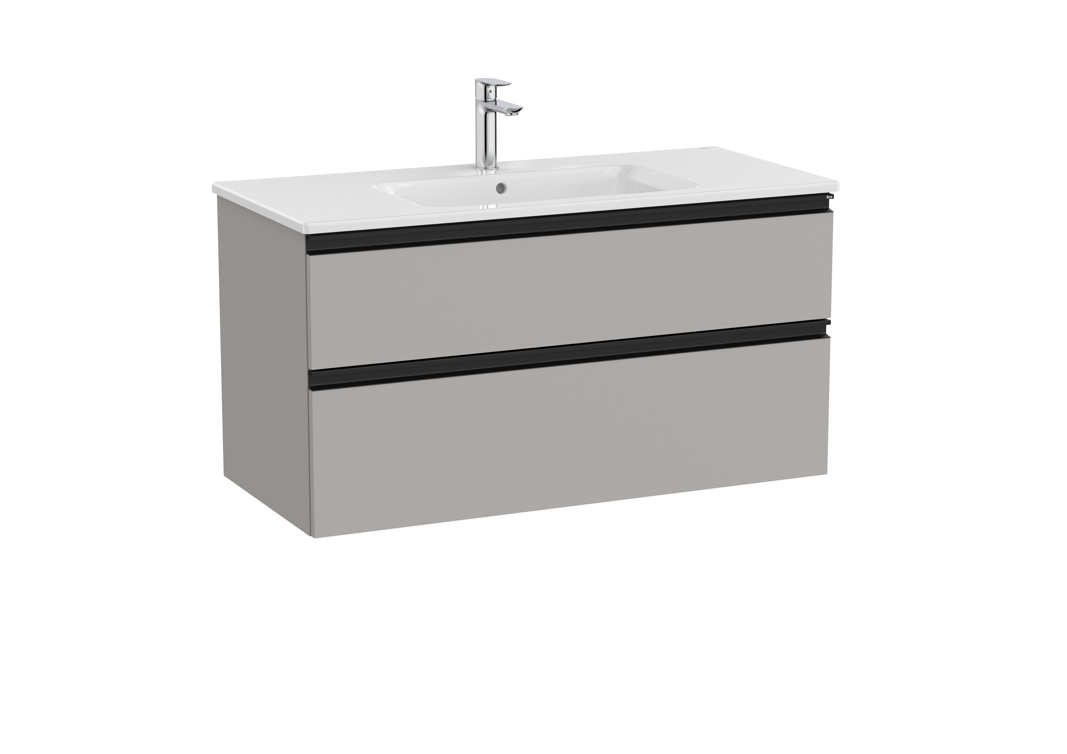 Vanity unit with 2 drawers and basin - Matt Grey