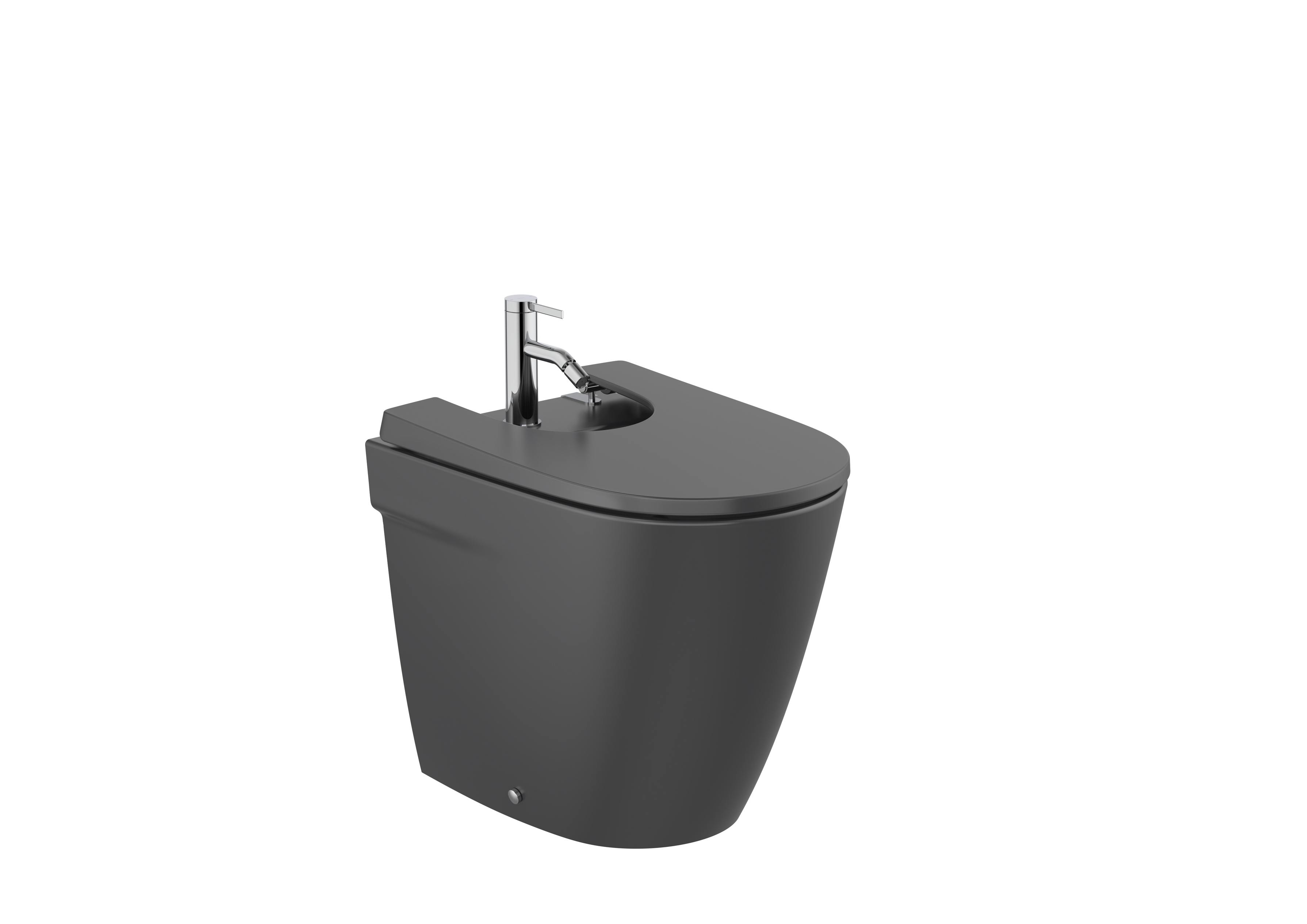 Vitreous china back to wall bidet - Matt black