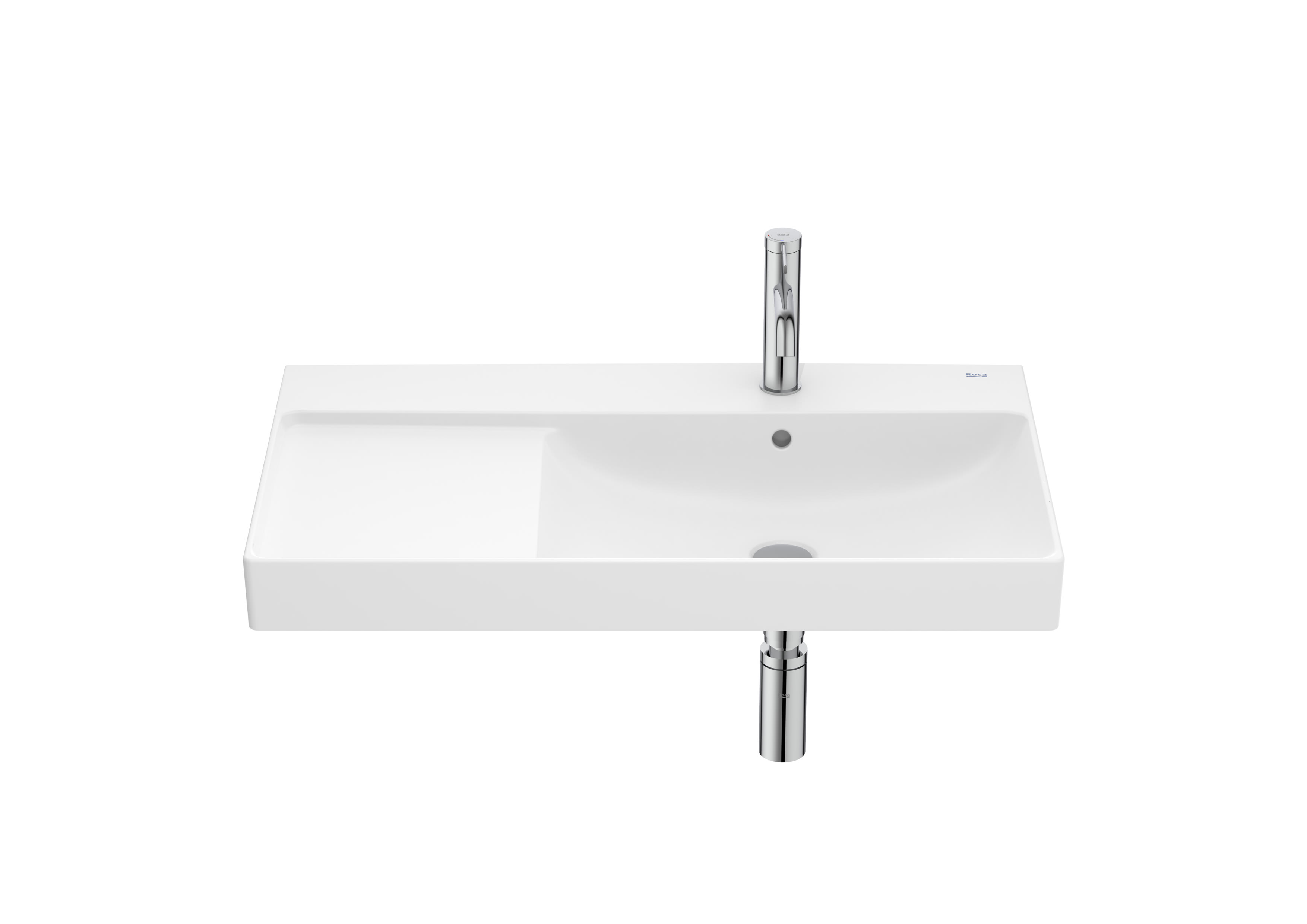 Wall-hung Fineceramic® basin - Matt White
