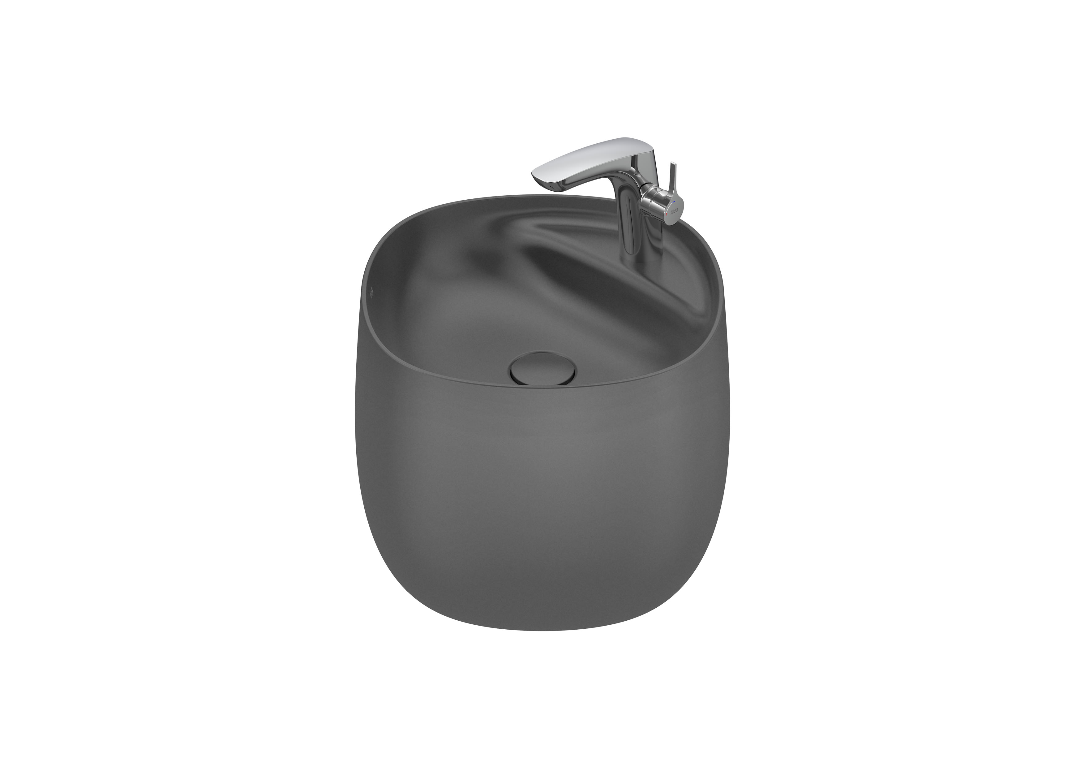 Wall-hung totem FINECERAMIC® basin - Onyx