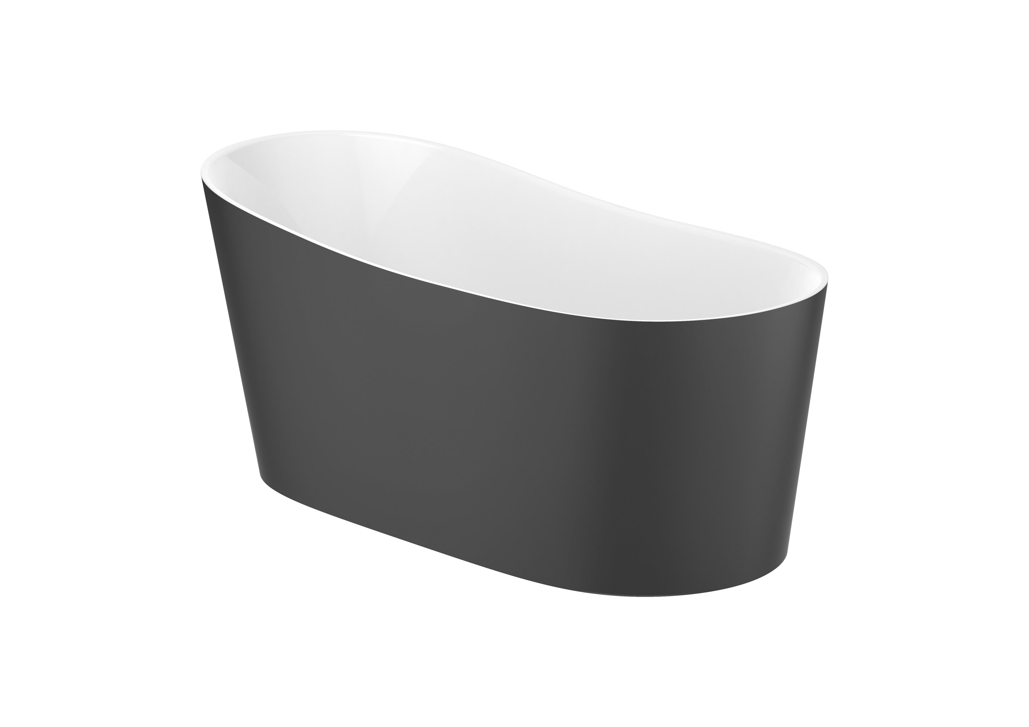 Stonex® bath with click-clack waste - Onyx/White