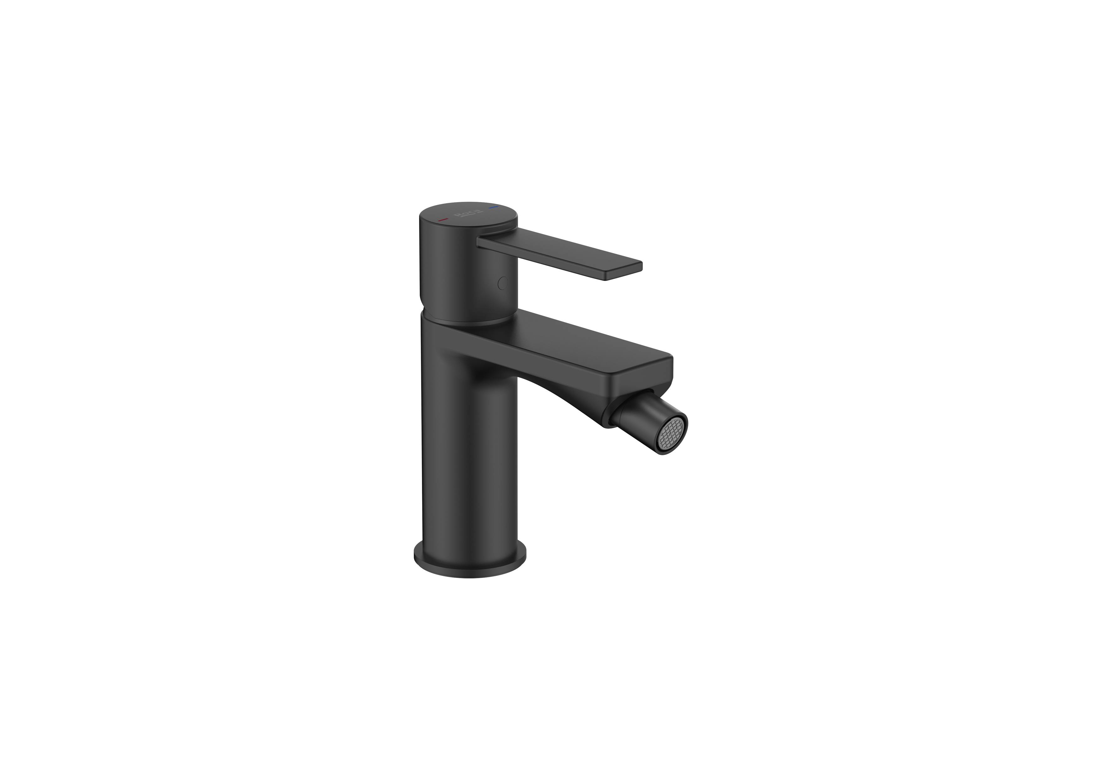 Bidet mixer with smooth body and flexible supply hoses - Matt Black