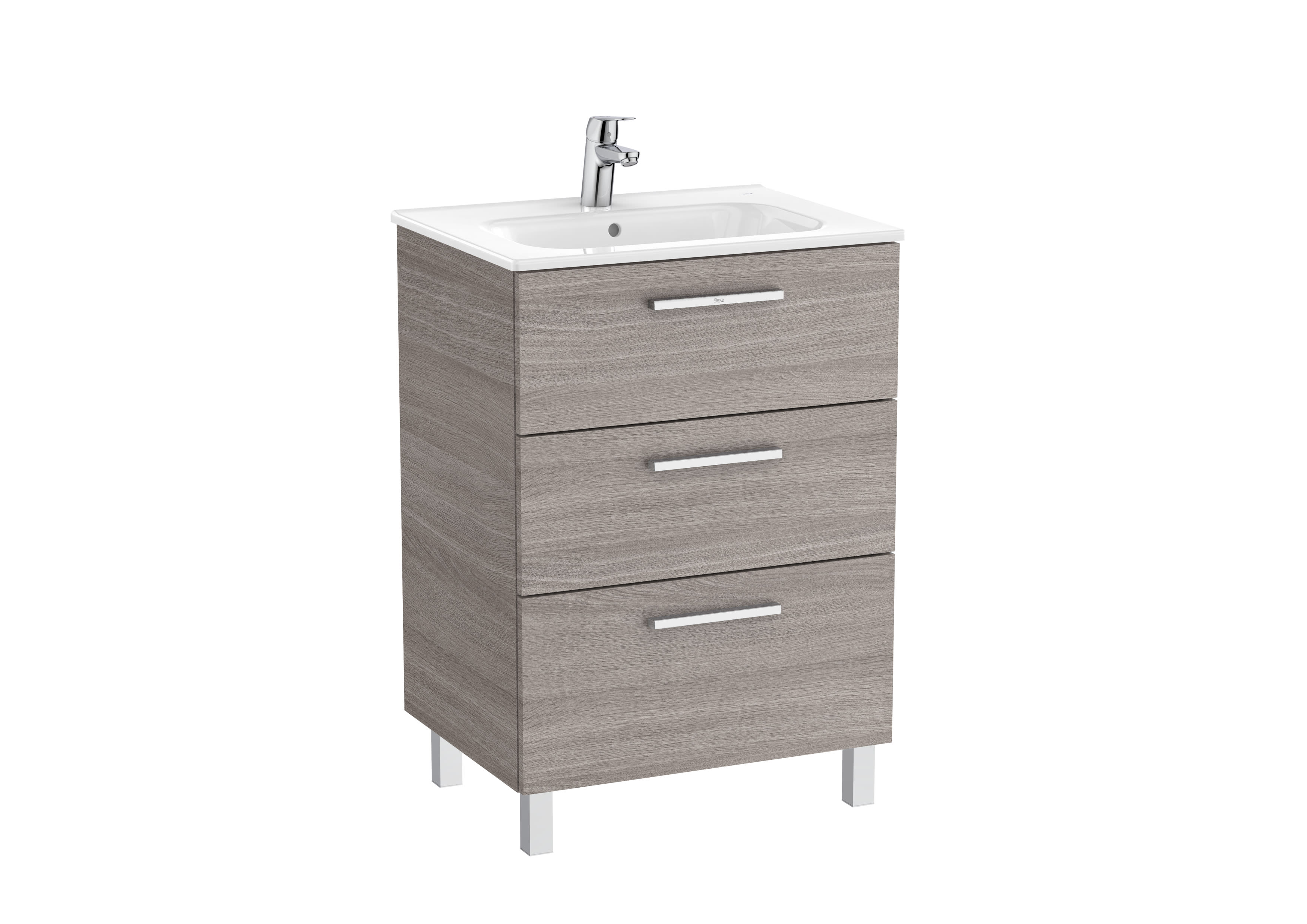 Vanity Unit with 3 drawers and basin - City oak