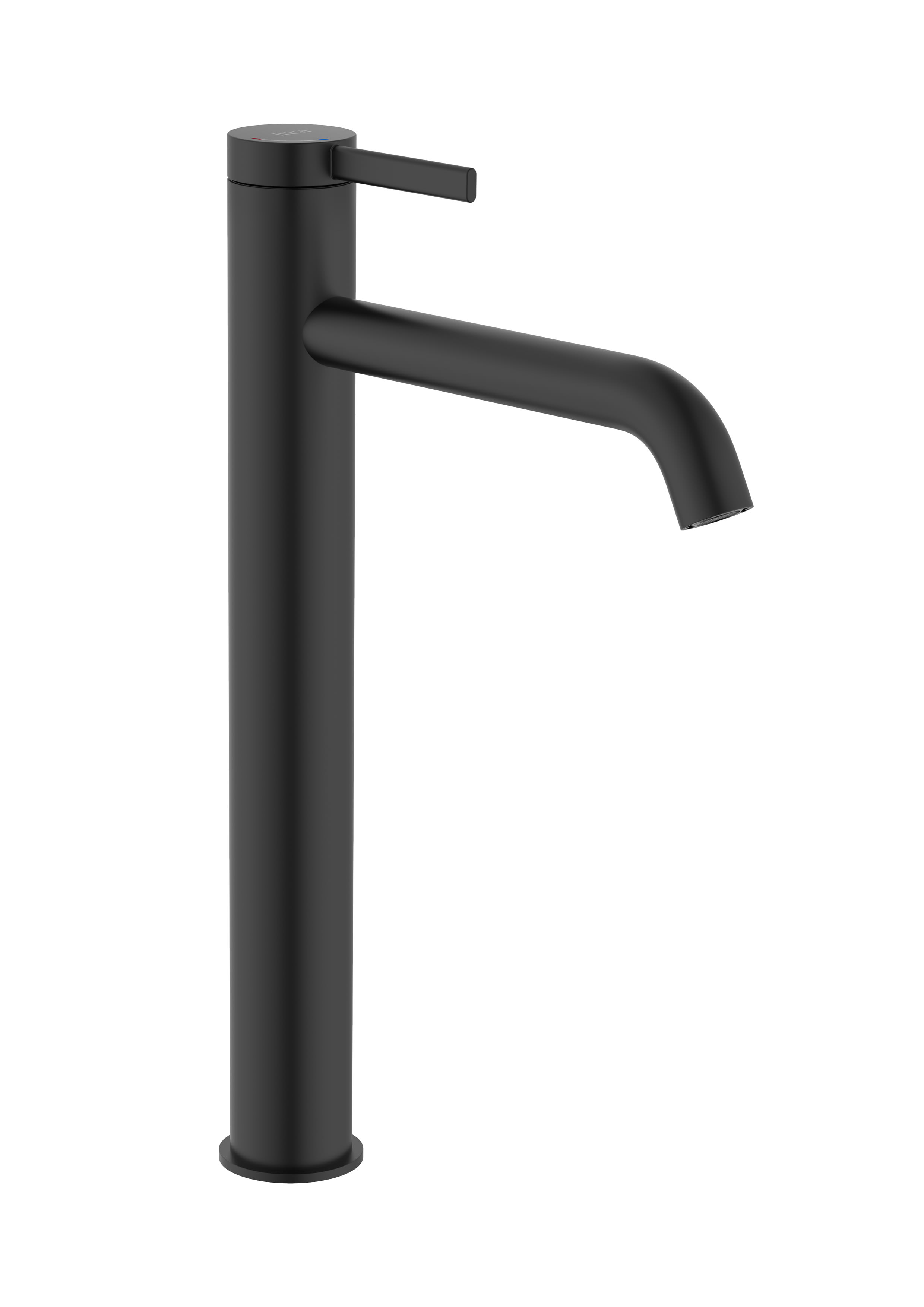 Basin mixer extended height smooth body with click clack waste