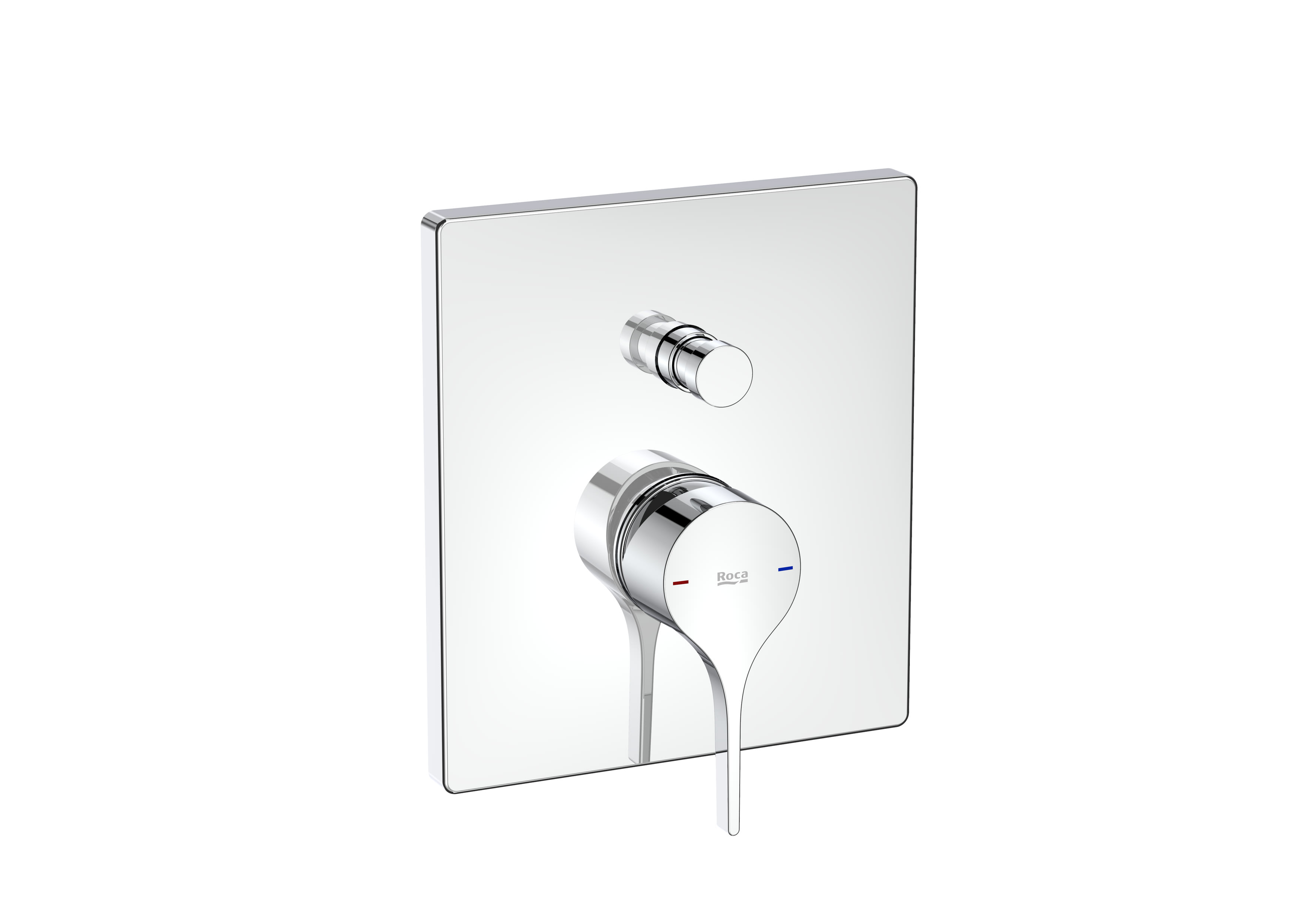Built-in bath-shower mixer with automatic diverter and 2 outlets. Required: RocaBox A525869403